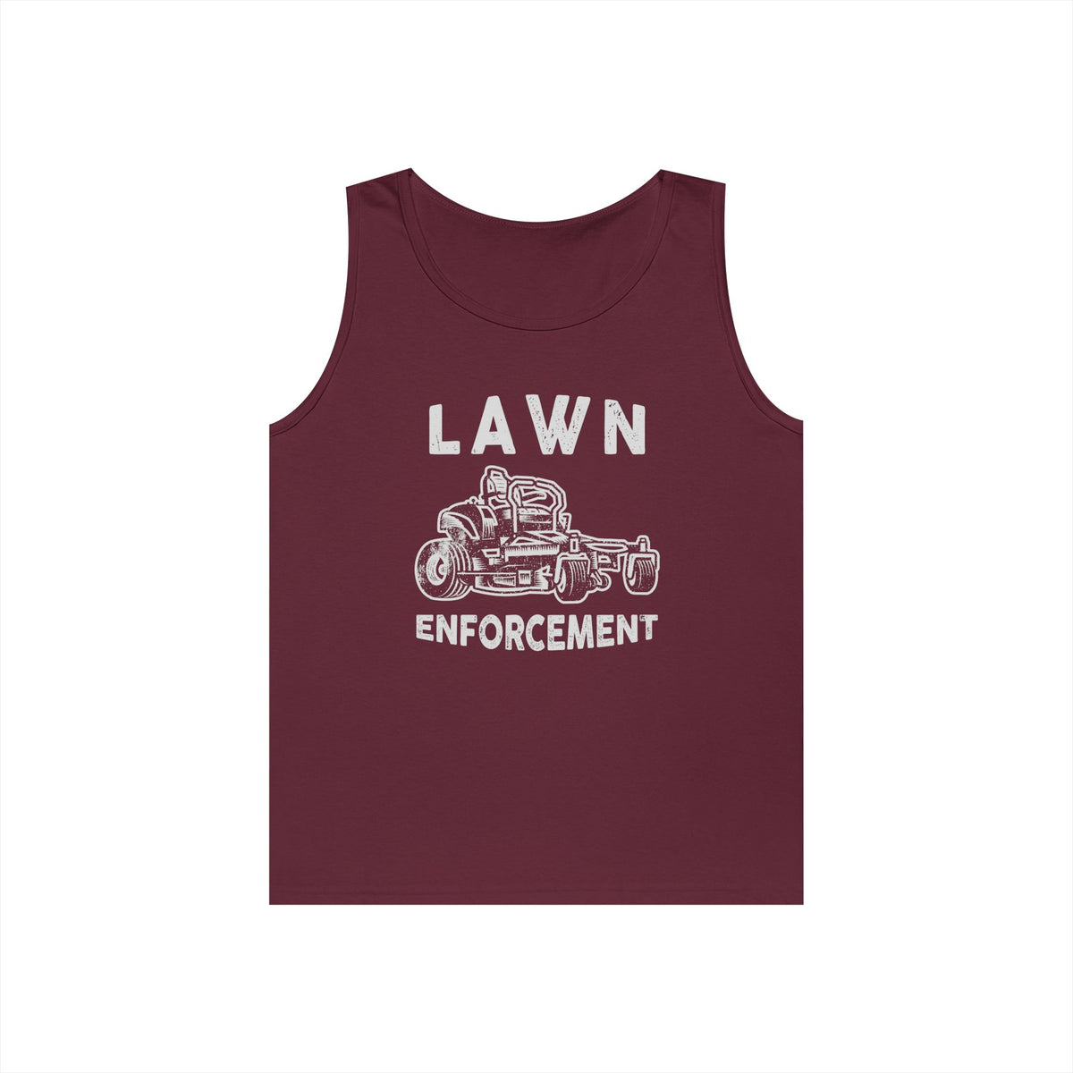 Lawn Enforcement Tank Top for Men, Funny Mowing Officer Sleeveless Shirt, Zero Turn Mower Gift, Gardener Singlet