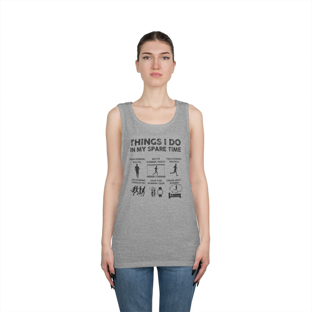 Funny Running Tank Top for Men, Things I Do In My Spare Time Sleeveless Shirt, Marathon Runner Gift, Gym Workout Singlet