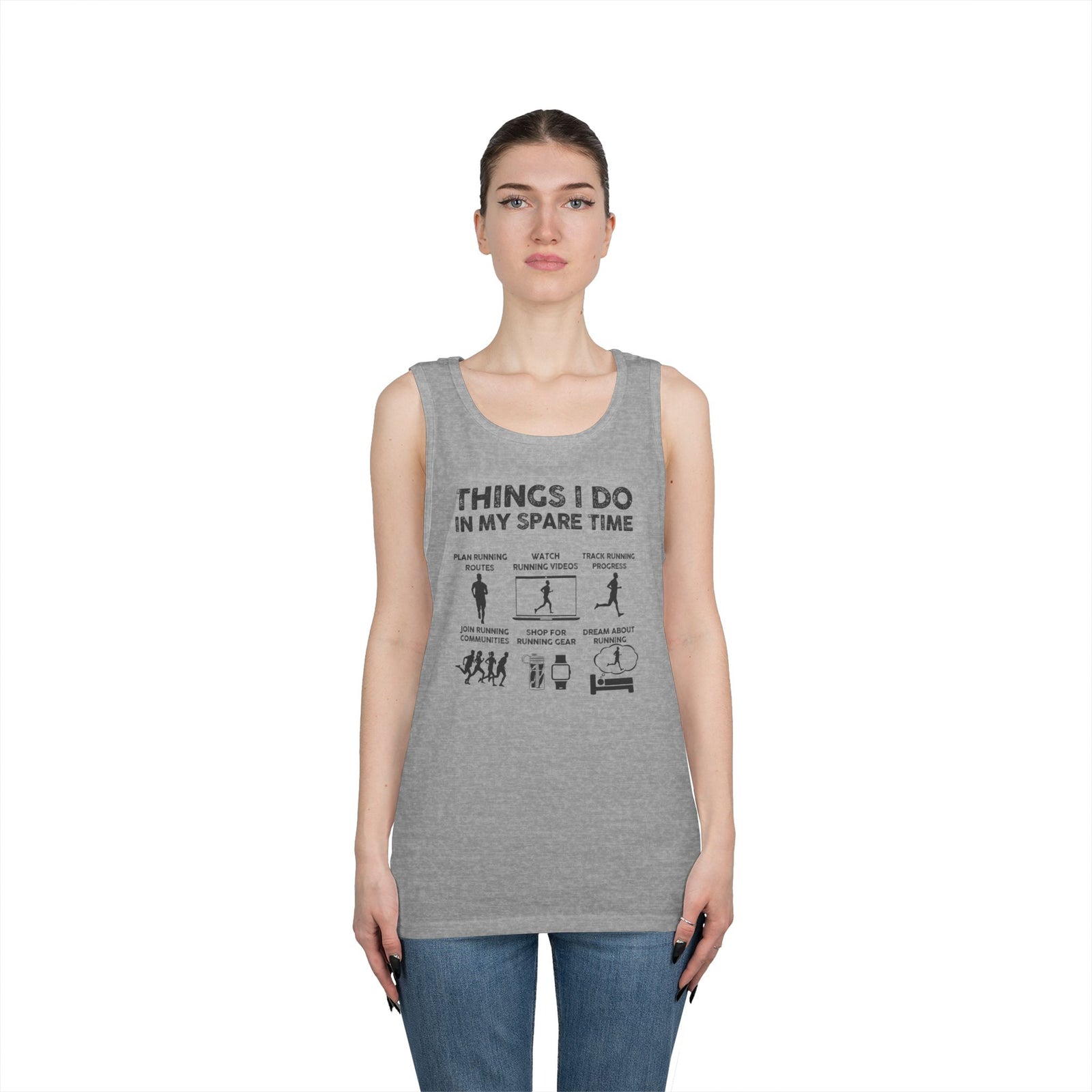 Funny Running Tank Top for Men, Things I Do In My Spare Time Sleeveless Shirt, Marathon Runner Gift, Gym Workout Singlet