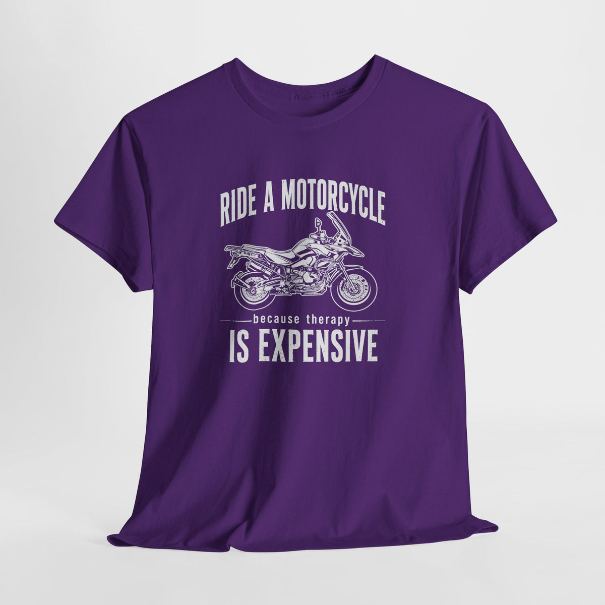 Adventure motorcycle t-shirt print detail close-up