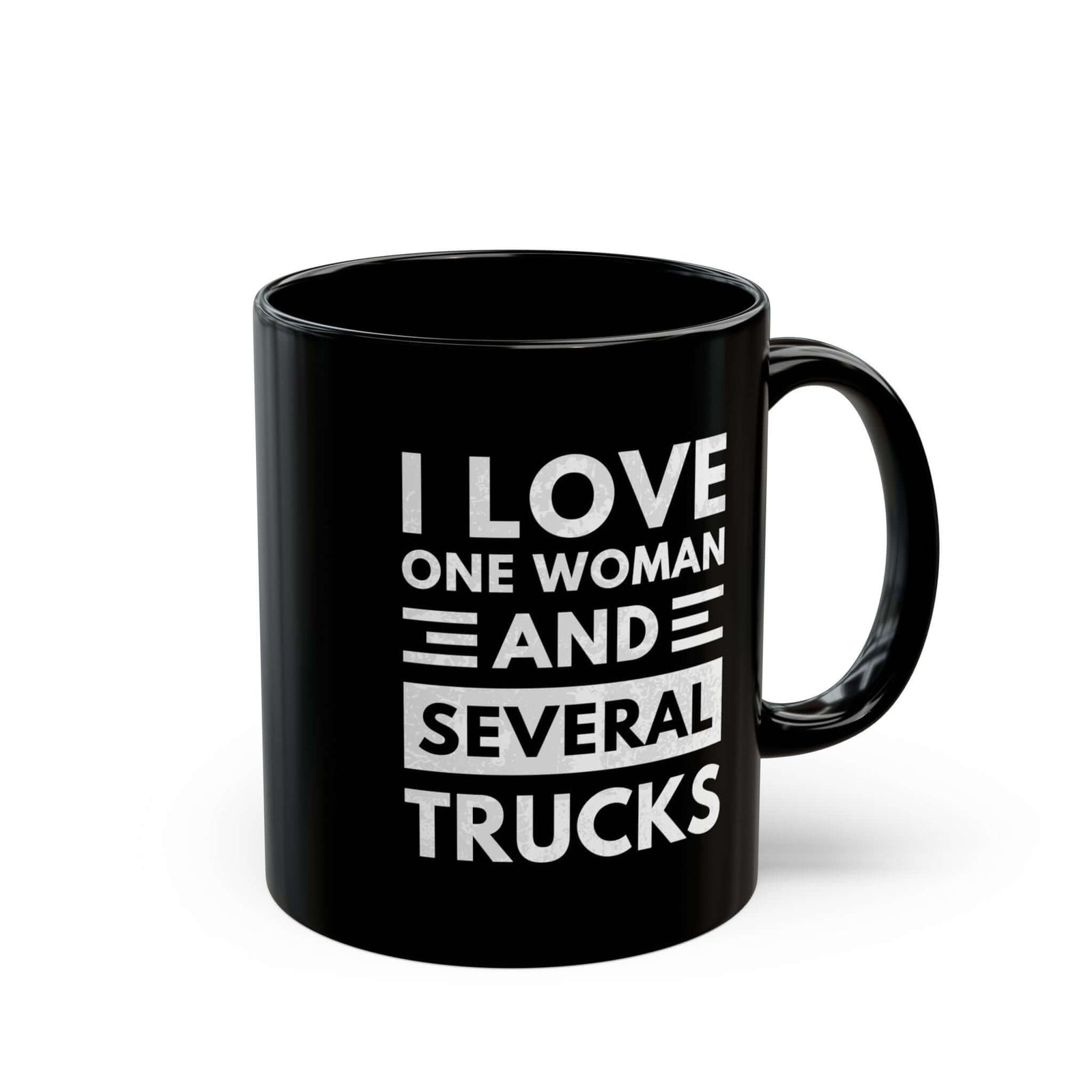 I Love One Woman and Several Trucks Mug mug handle view - car lover gift