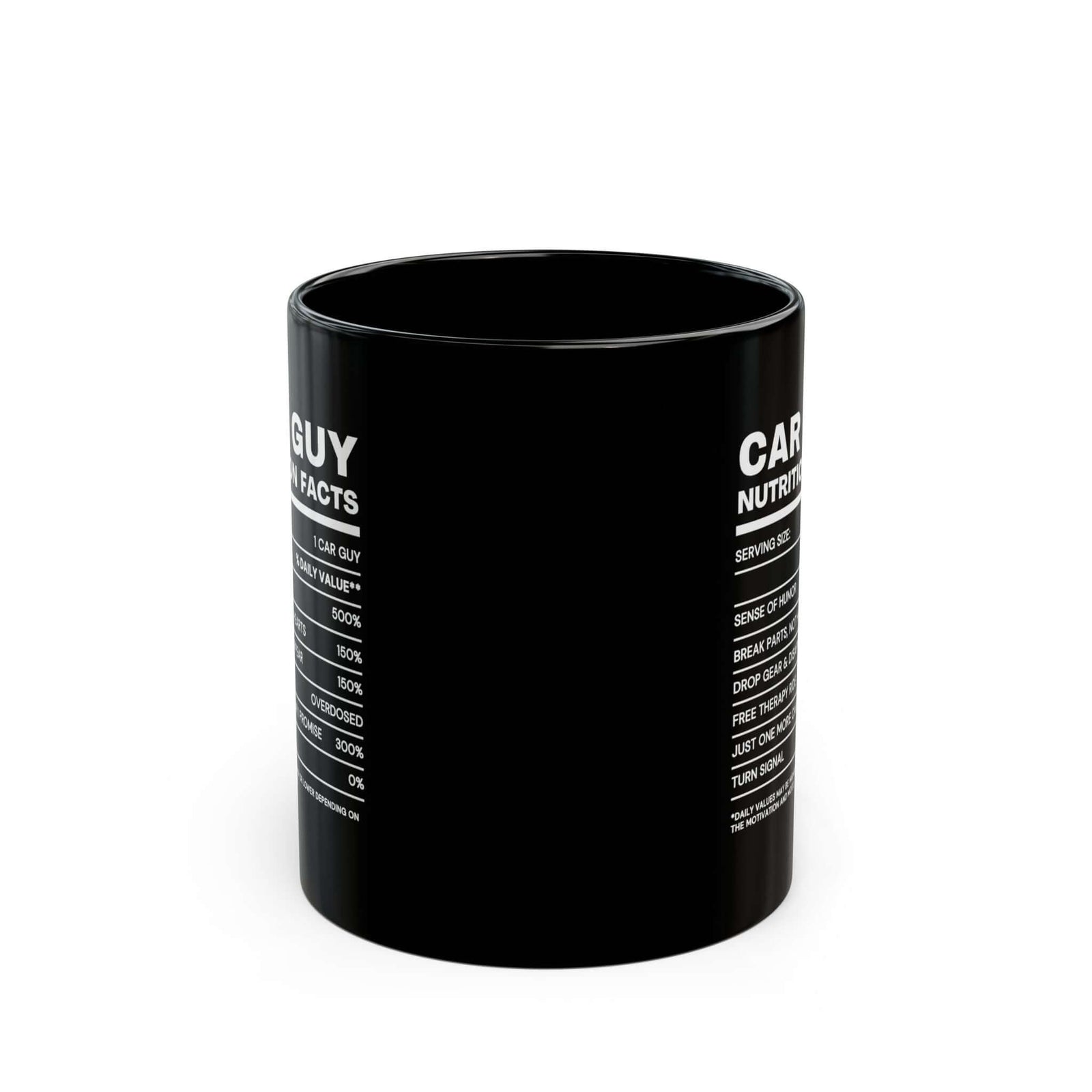 Car guy nutrition facts mug - funny car enthusiast coffee mug gift