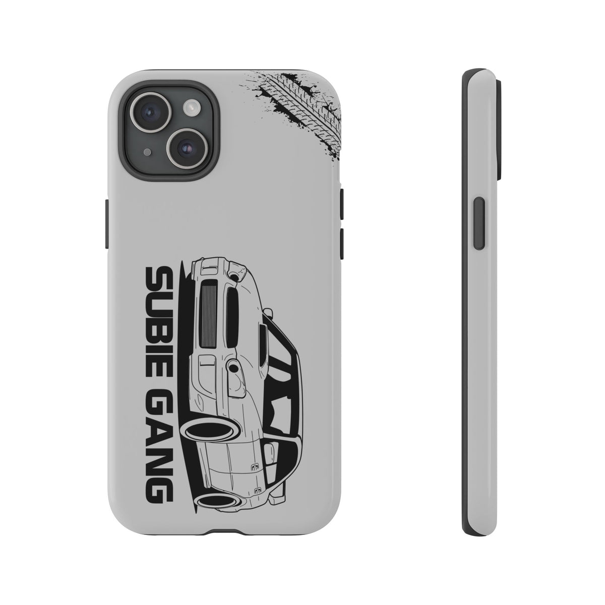 JDM Gang Tough Phone Case - iPhone 15 Plus, glossy, front and side view
