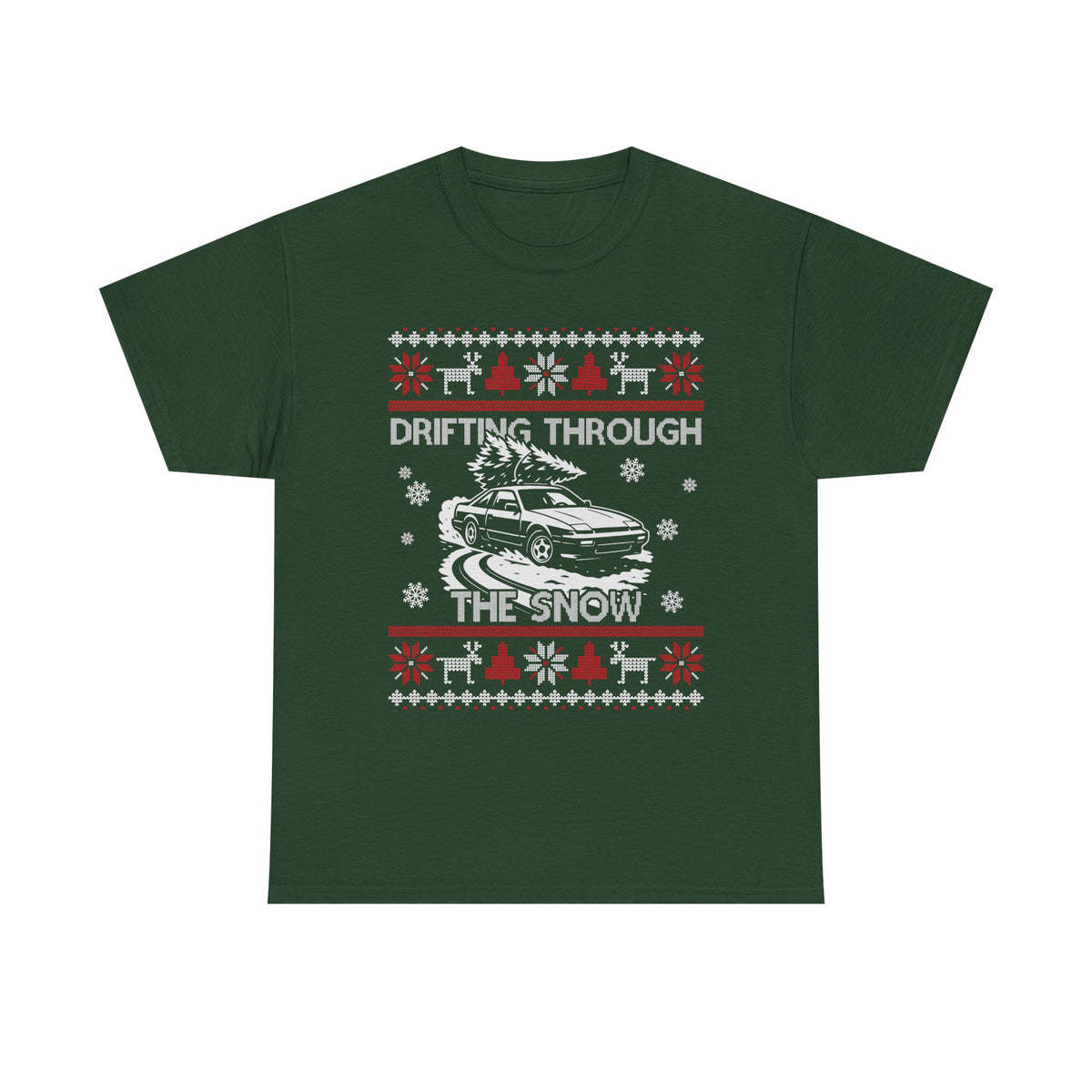 Drifting Through the Snow Ugly Christmas Shirt, Holiday Gift Tee, Christmas Party, JDM Drift Car Guy T-Shirt