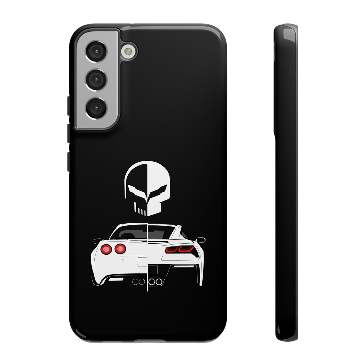 Corvette Punisher Skull Tough Phone Case | Muscle Car Guy Gift