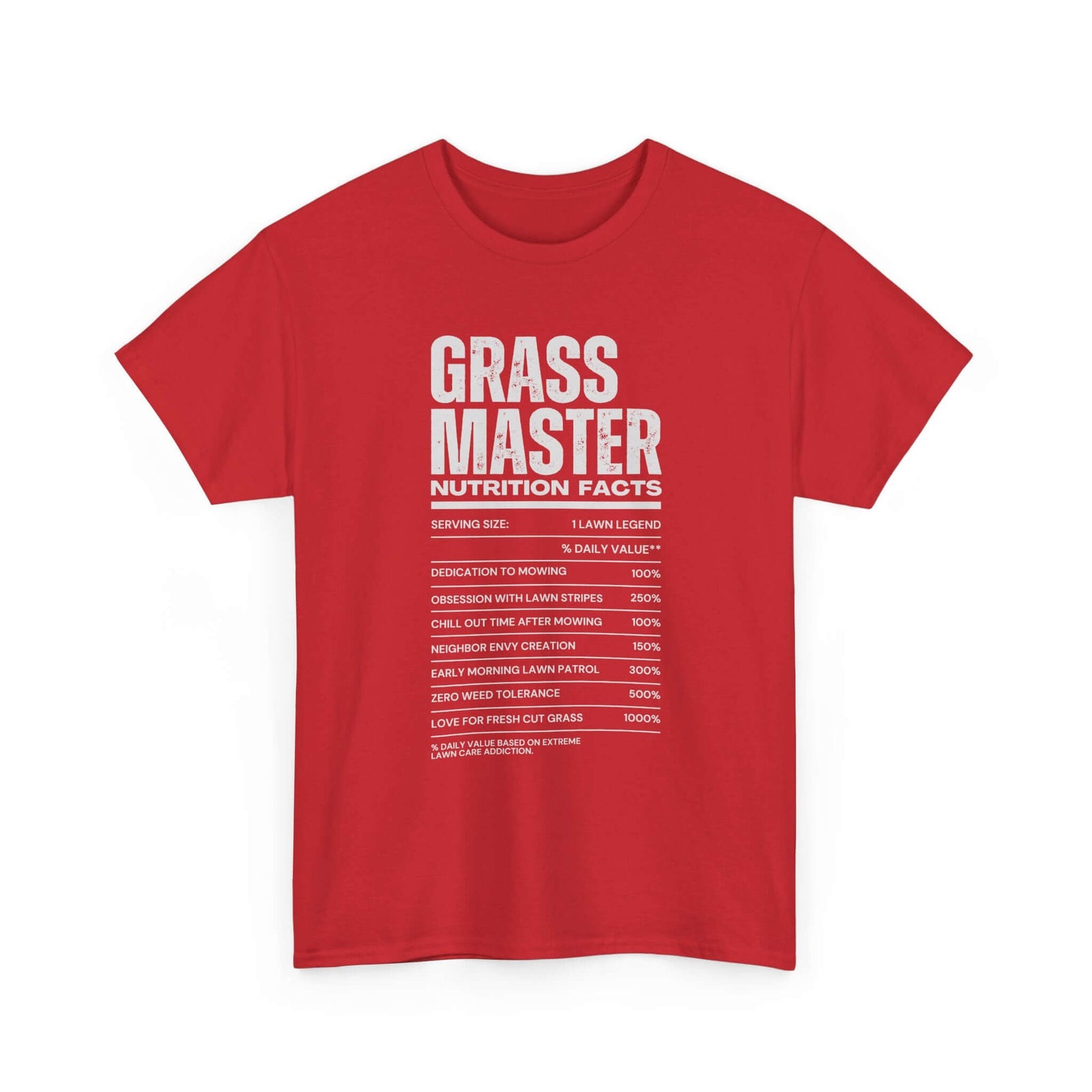 Grass Master Nutrition Facts T-Shirt | Funny Lawn Care Gift