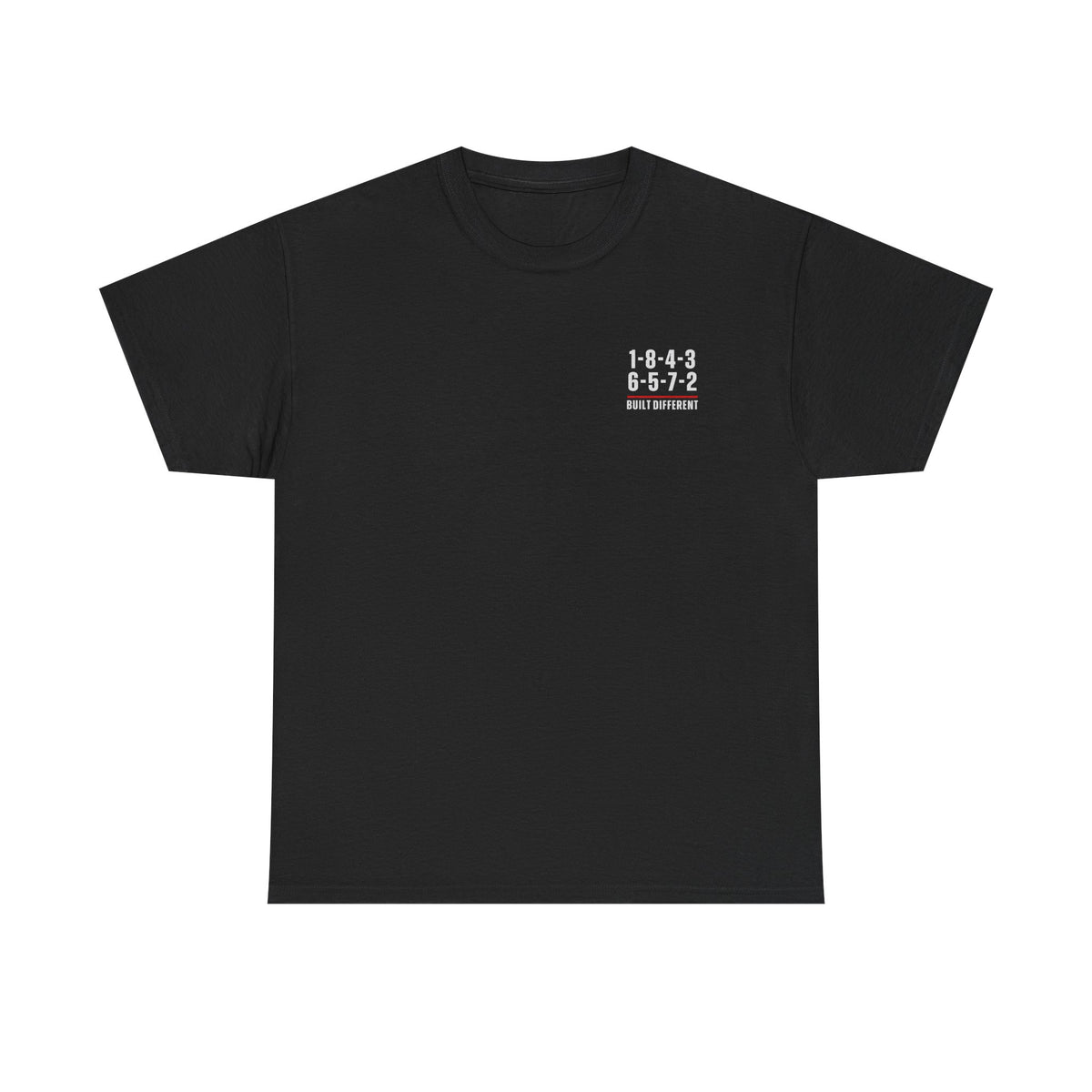 Built Different V8 Firing Order T-Shirt - 1-8-4-3-6-5-7-2 muscle car tee for V8 enthusiasts