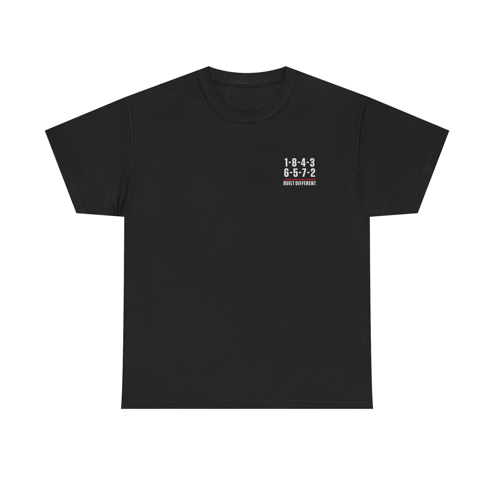 Built Different V8 Firing Order T-Shirt - 1-8-4-3-6-5-7-2 muscle car tee for V8 enthusiasts