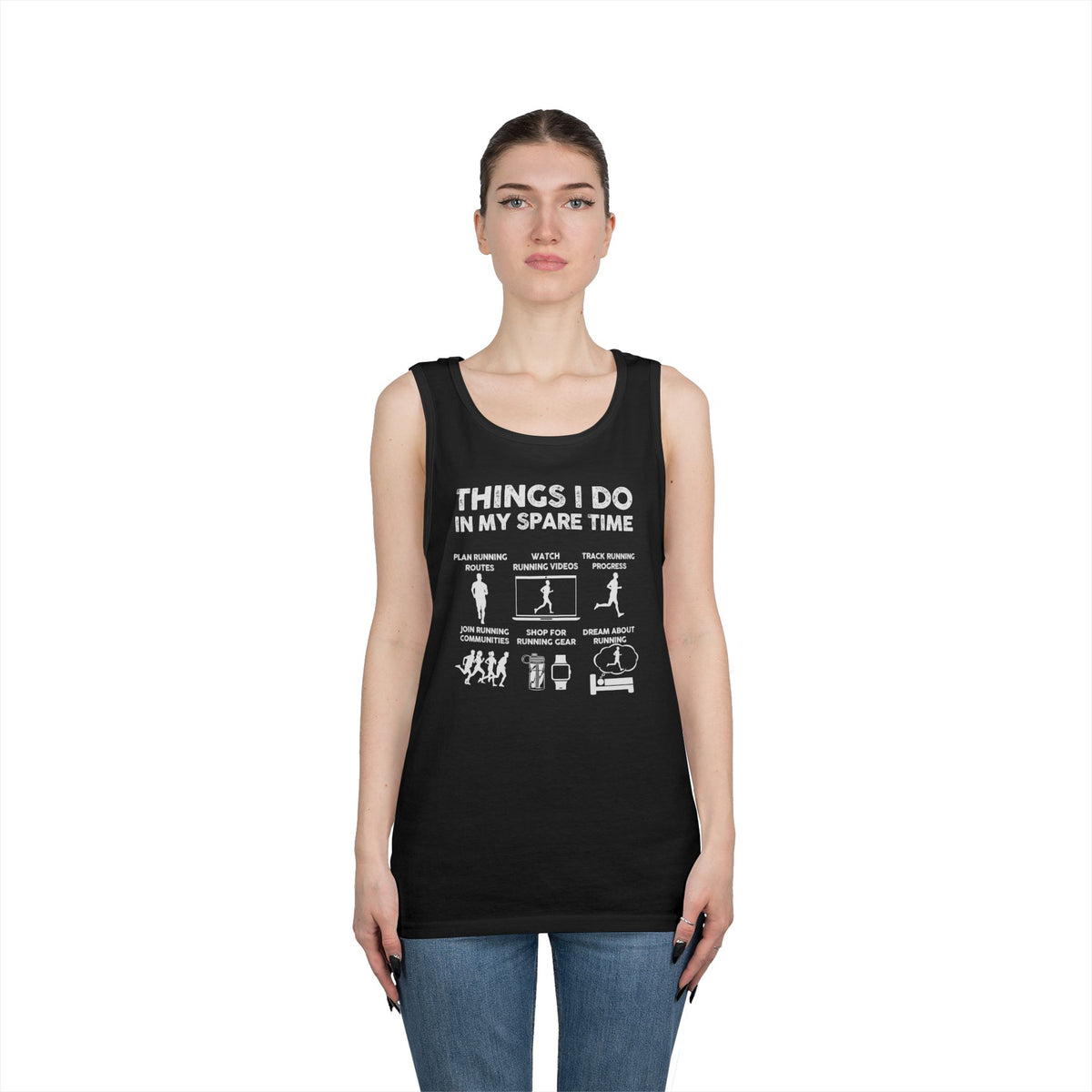 Funny Running Tank Top for Men, Things I Do In My Spare Time Sleeveless Shirt, Marathon Runner Gift, Gym Workout Singlet