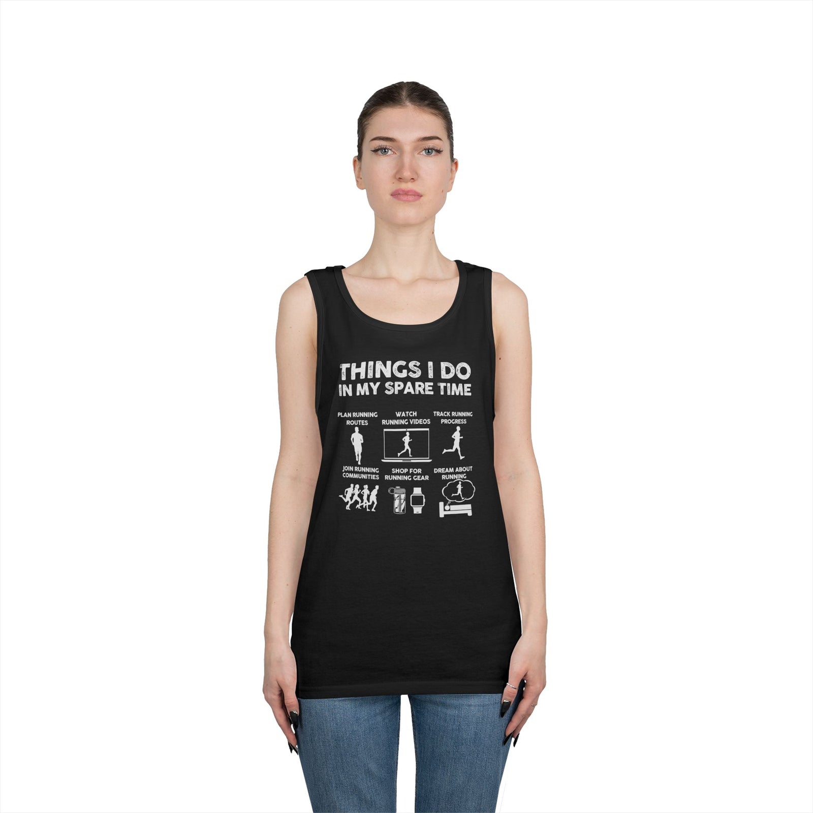 Funny Running Tank Top for Men, Things I Do In My Spare Time Sleeveless Shirt, Marathon Runner Gift, Gym Workout Singlet