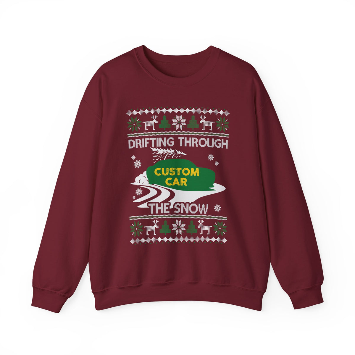 Custom Car Drifting Through the Snow Sweatshirt