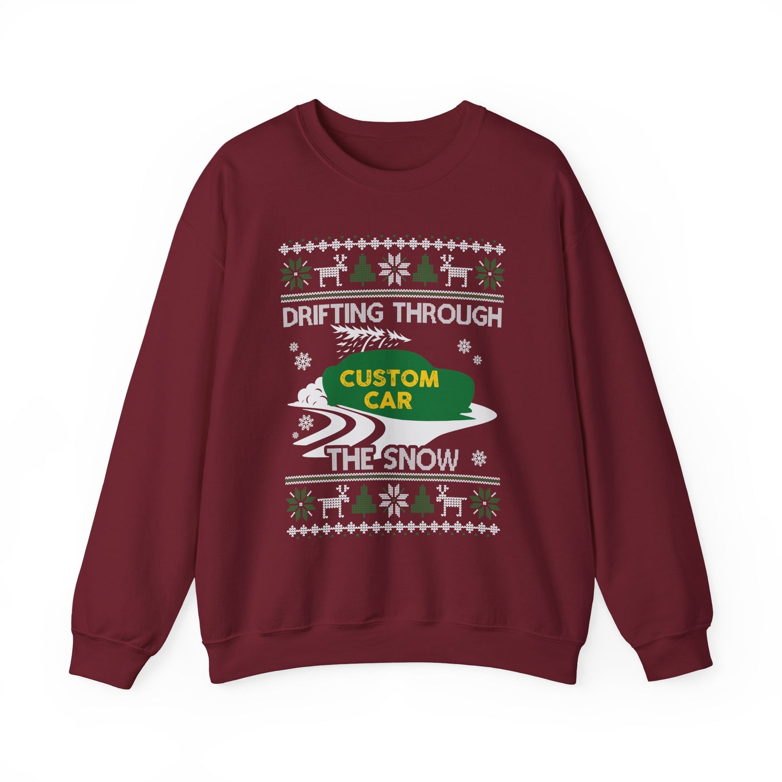 Custom Car Drifting Through the Snow Sweatshirt