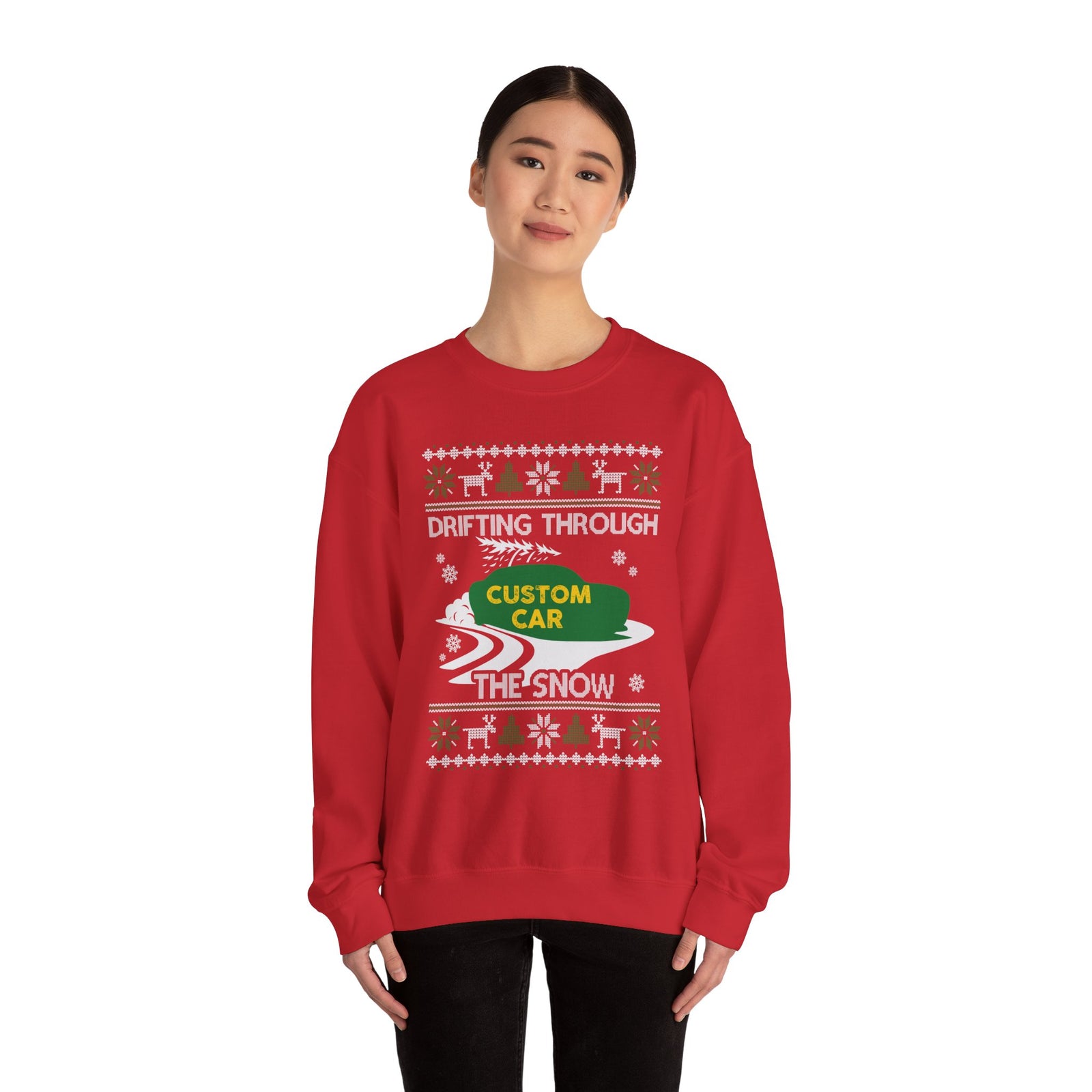Custom Car Drifting Through the Snow Sweatshirt