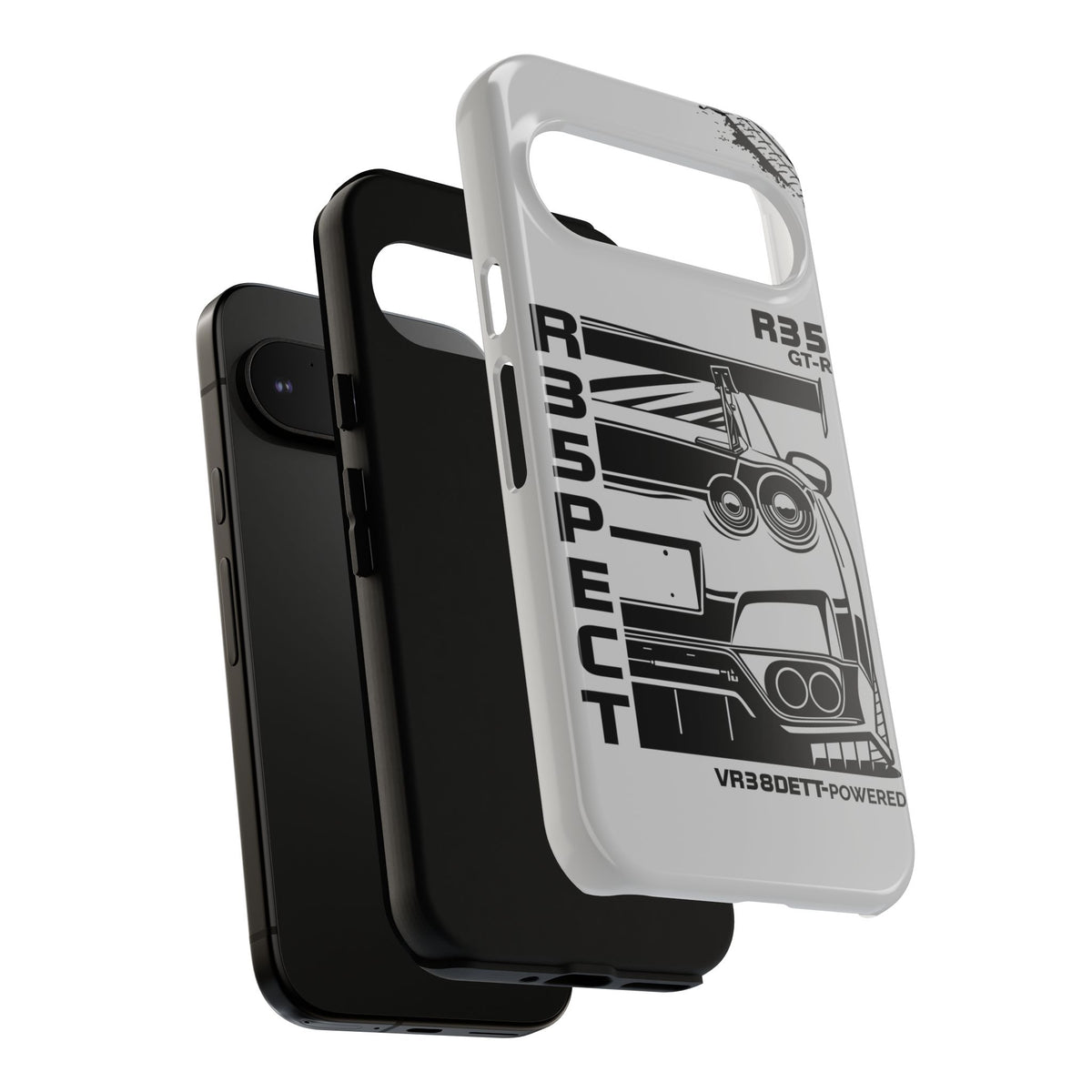 JDM Front View Tough Phone Case - iPhone 15 Plus, glossy, front and back view