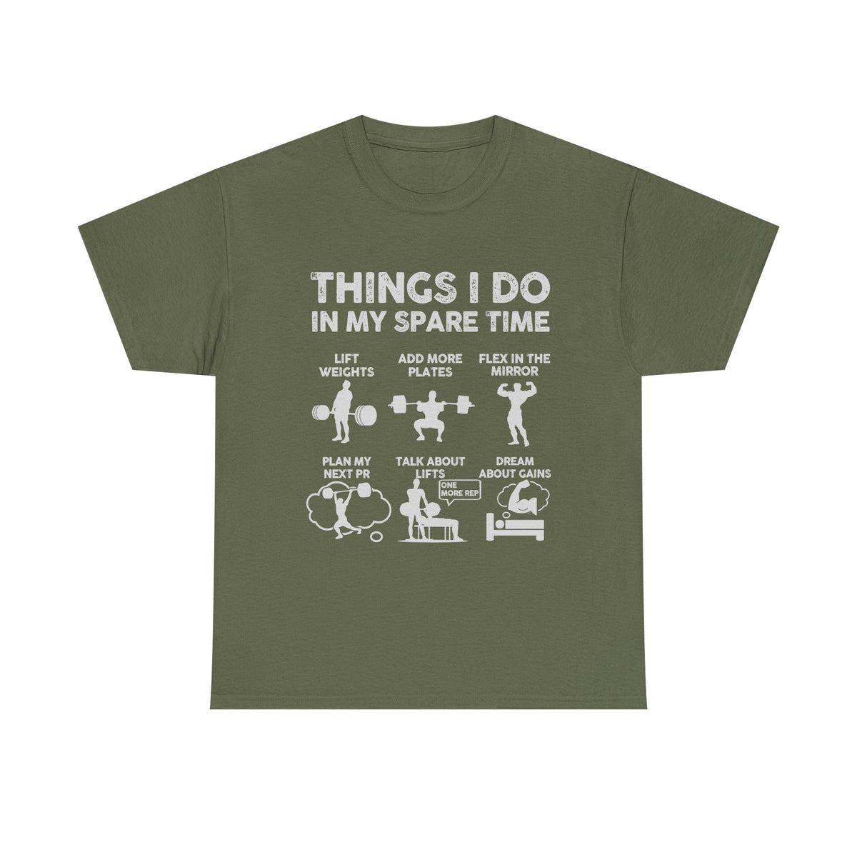 Things I Do In My Spare Time T-Shirt | Funny Gym Workout Tee for Men