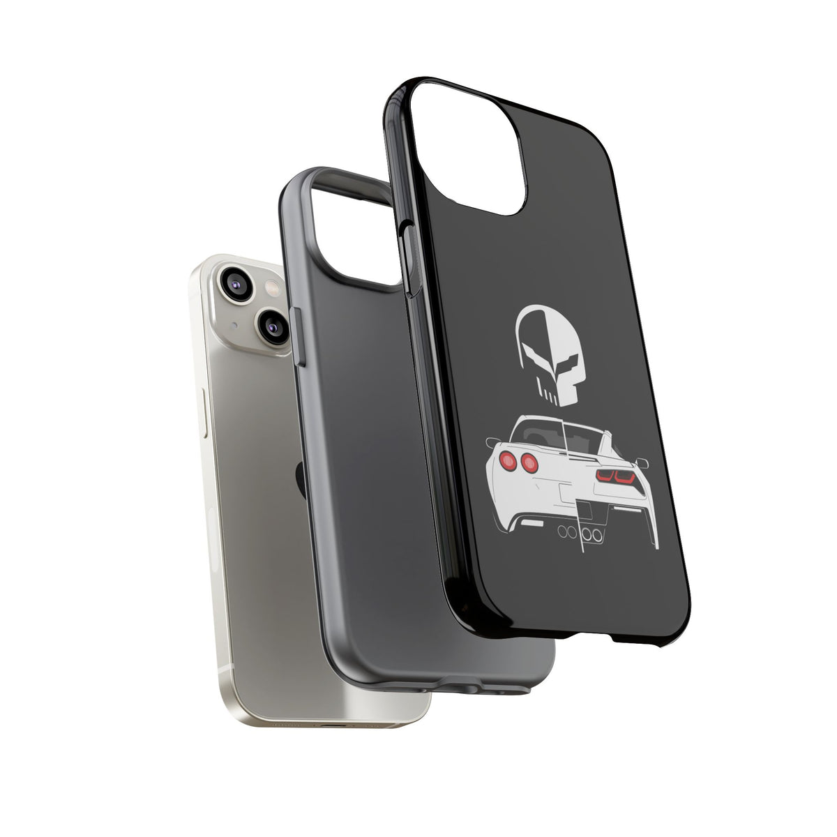 Corvette Punisher Skull Tough Phone Case | Muscle Car Guy Gift