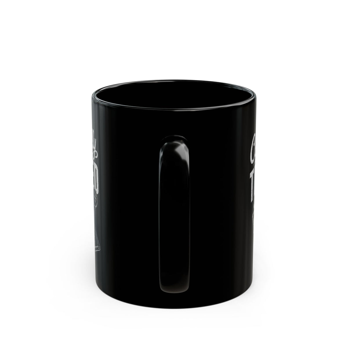 Classically Trained Manual Driver Mug - 11oz black coffee mug, handle facing front