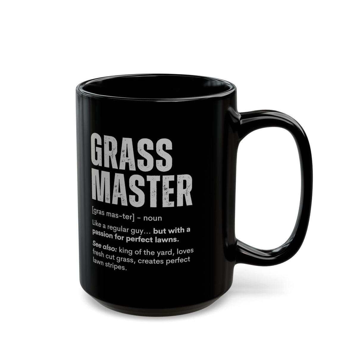 Grass Master definition mug - lawn care humor design - funny gift for lawn enthusiast