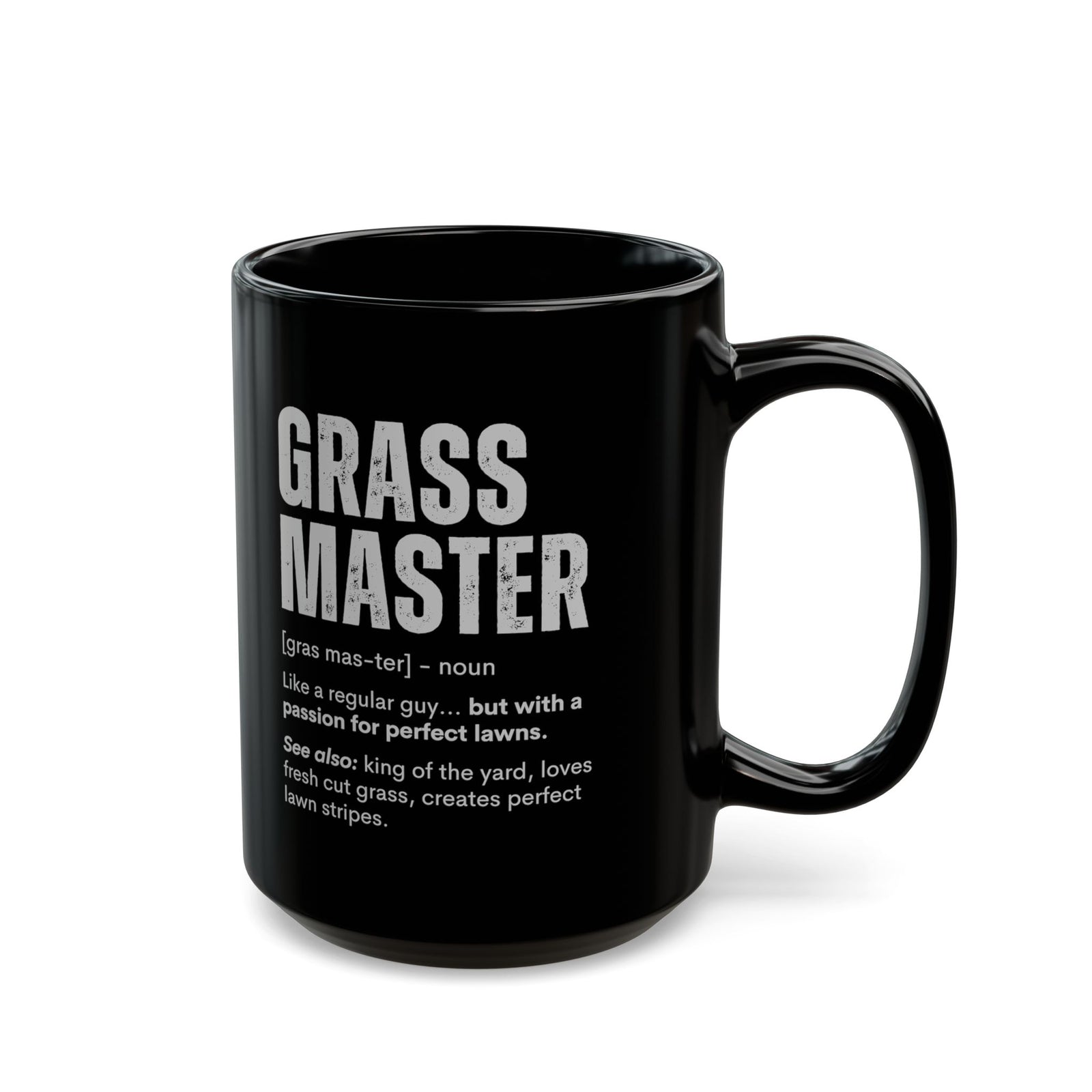 Grass Master definition mug - lawn care humor design - funny gift for lawn enthusiast