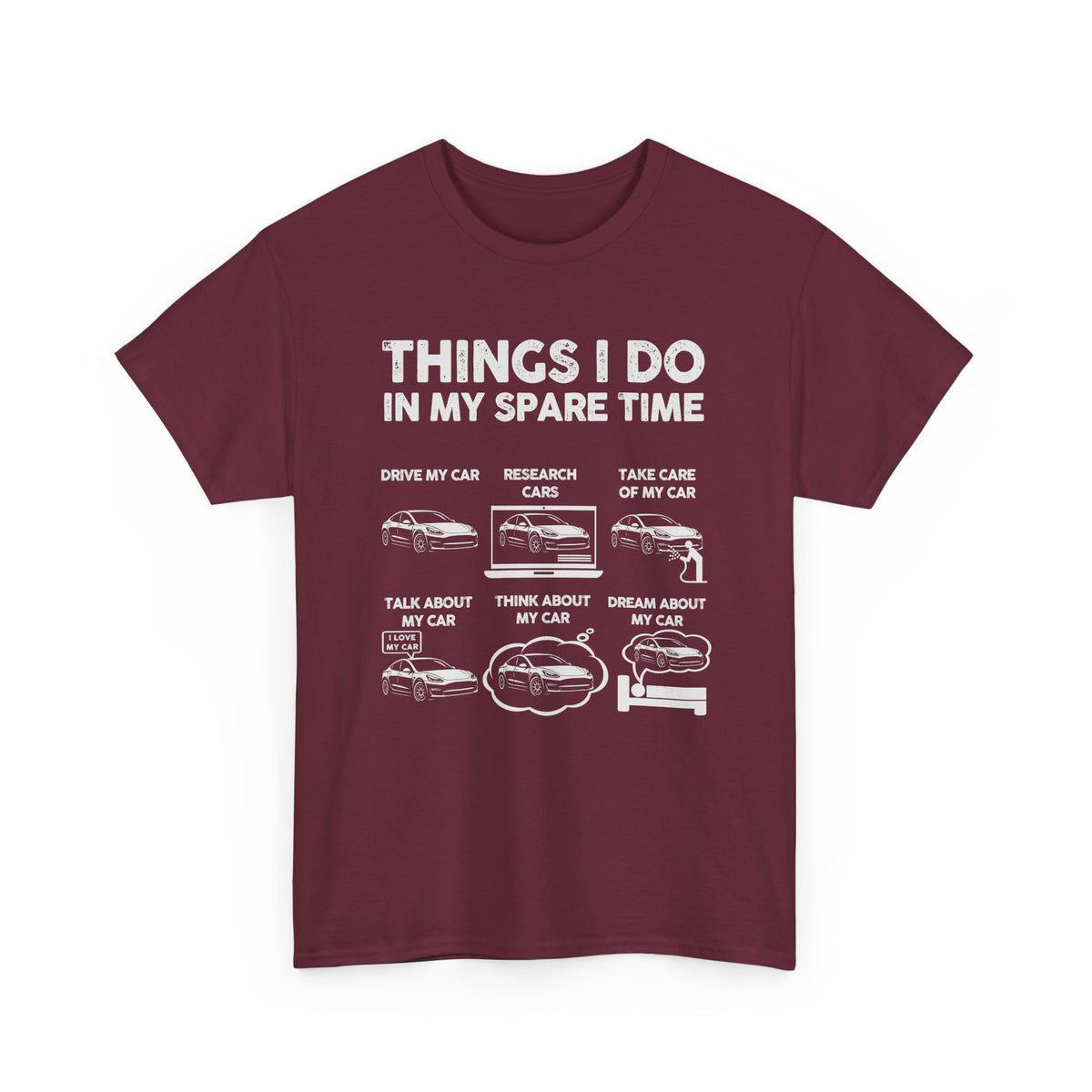 Things I Do In My Spare Time Tesla Owner T-Shirt | EV Car Guy Tee