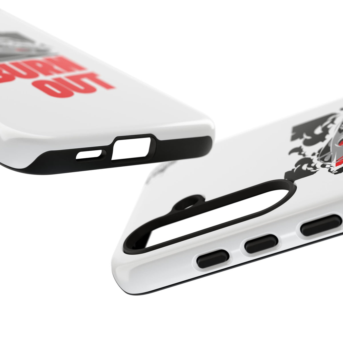 JDM Burnout Tough Car Phone Case - Samsung Galaxy S24 Plus, glossy, edge and port close-up
