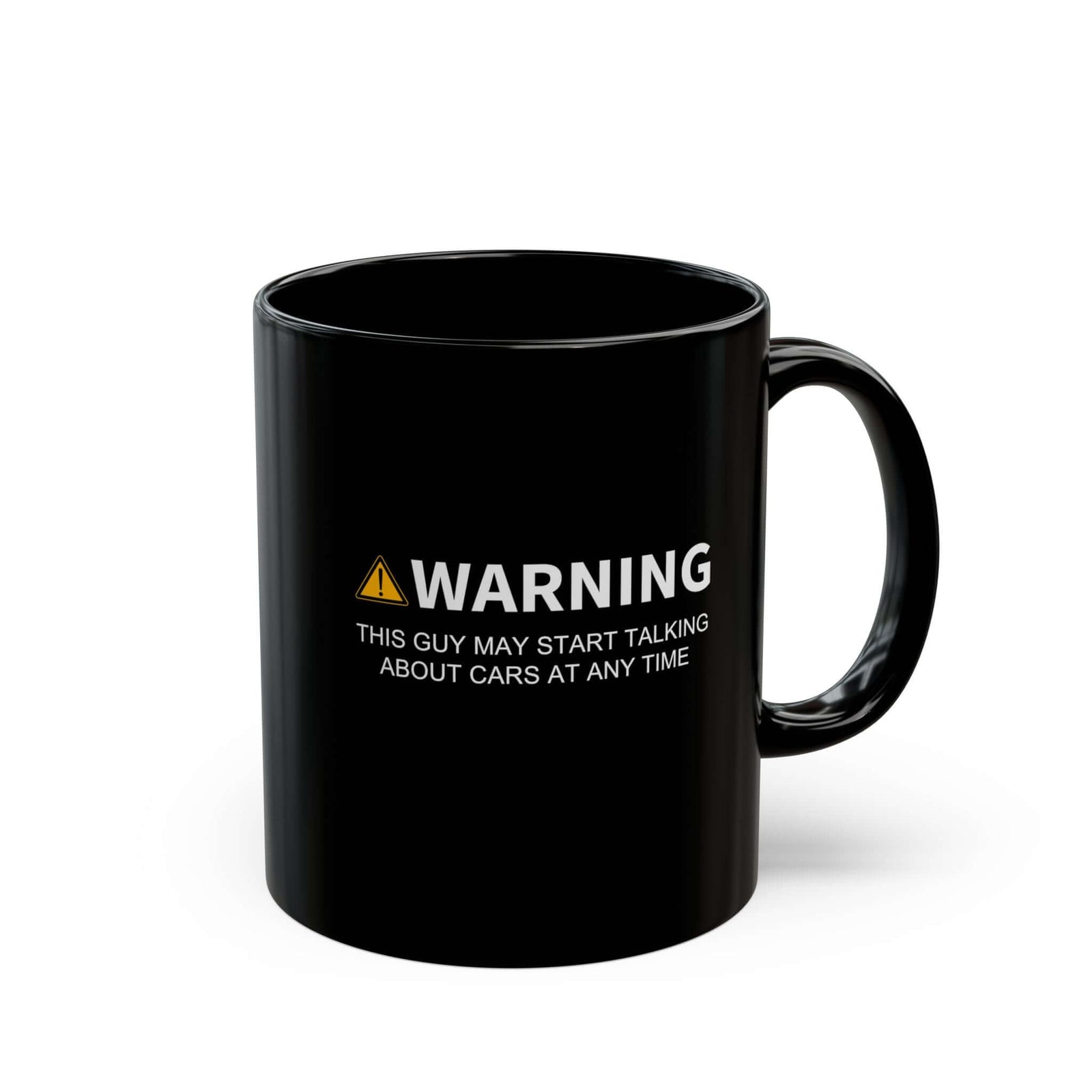Warning May Start Talking About Cars Coffee Mug mug lifestyle shot - car guy gift idea