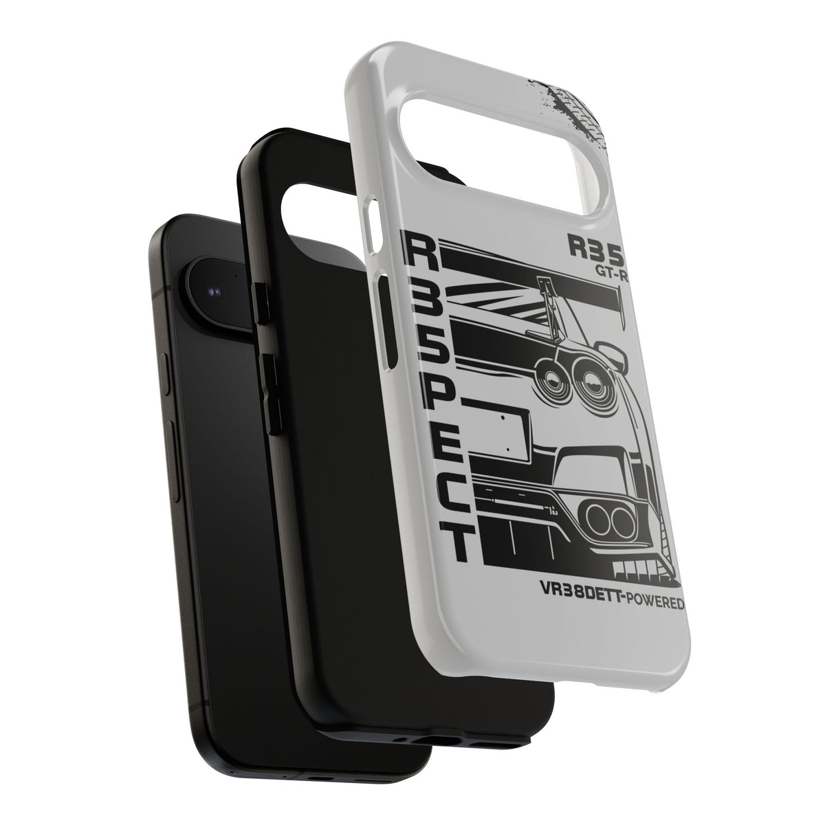JDM Front View Tough Phone Case - iPhone 15, glossy, front and back view
