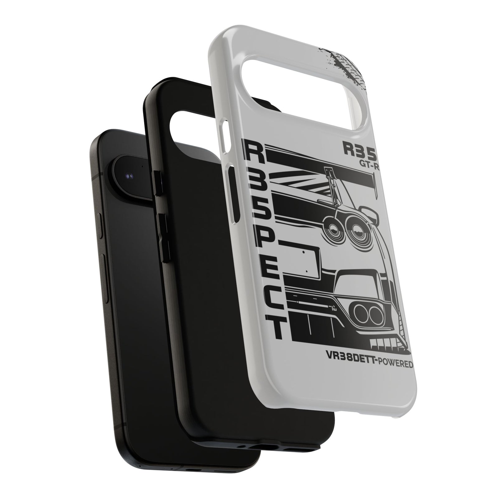 JDM Front View Tough Phone Case - iPhone 15, glossy, front and back view