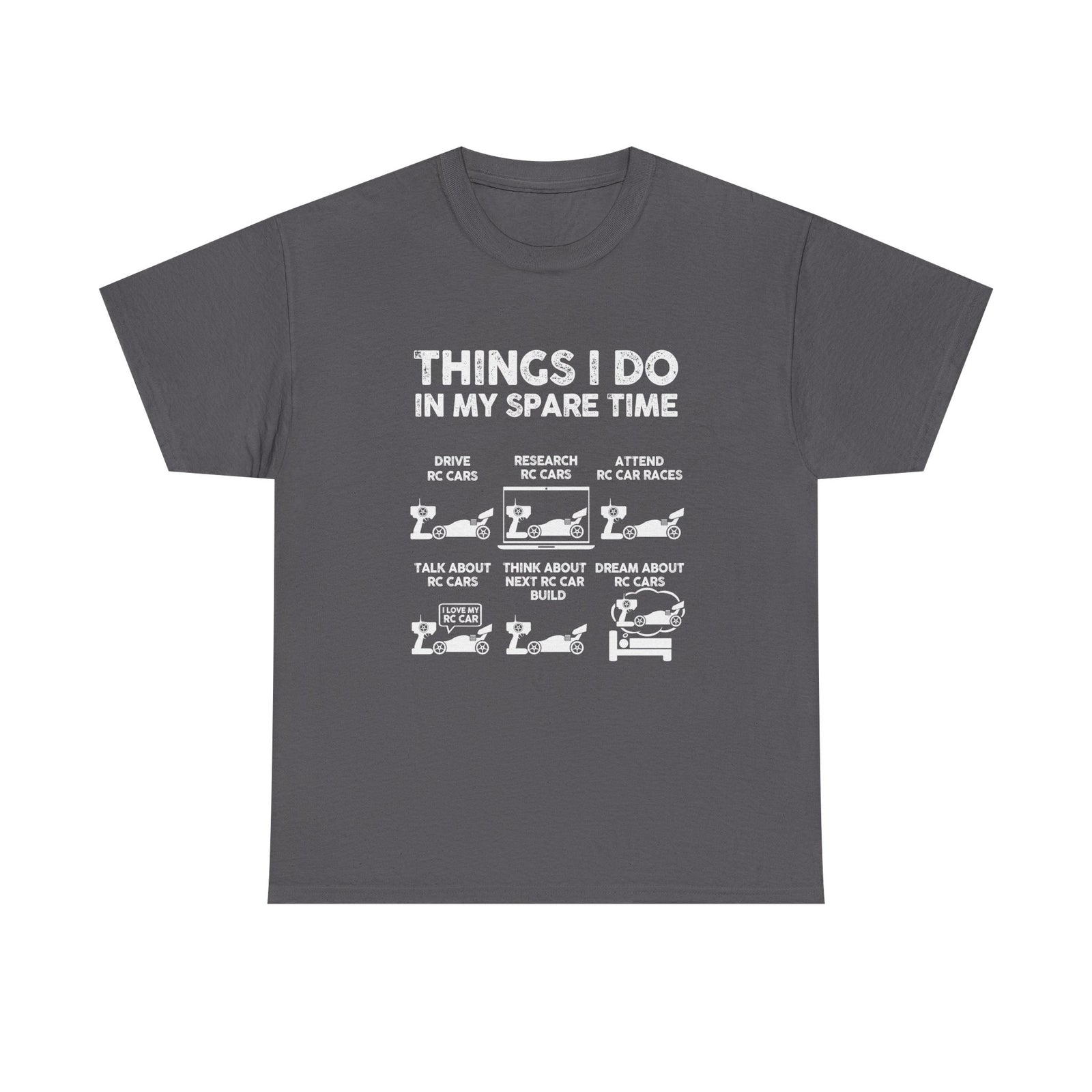 RC Car spare time shirt flat lay - gift for radio control car fans