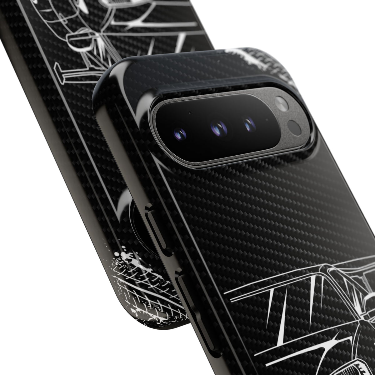 JDM Legends Never Die Tough Phone Case - Google Pixel 9 Pro, glossy, camera cutout close-up