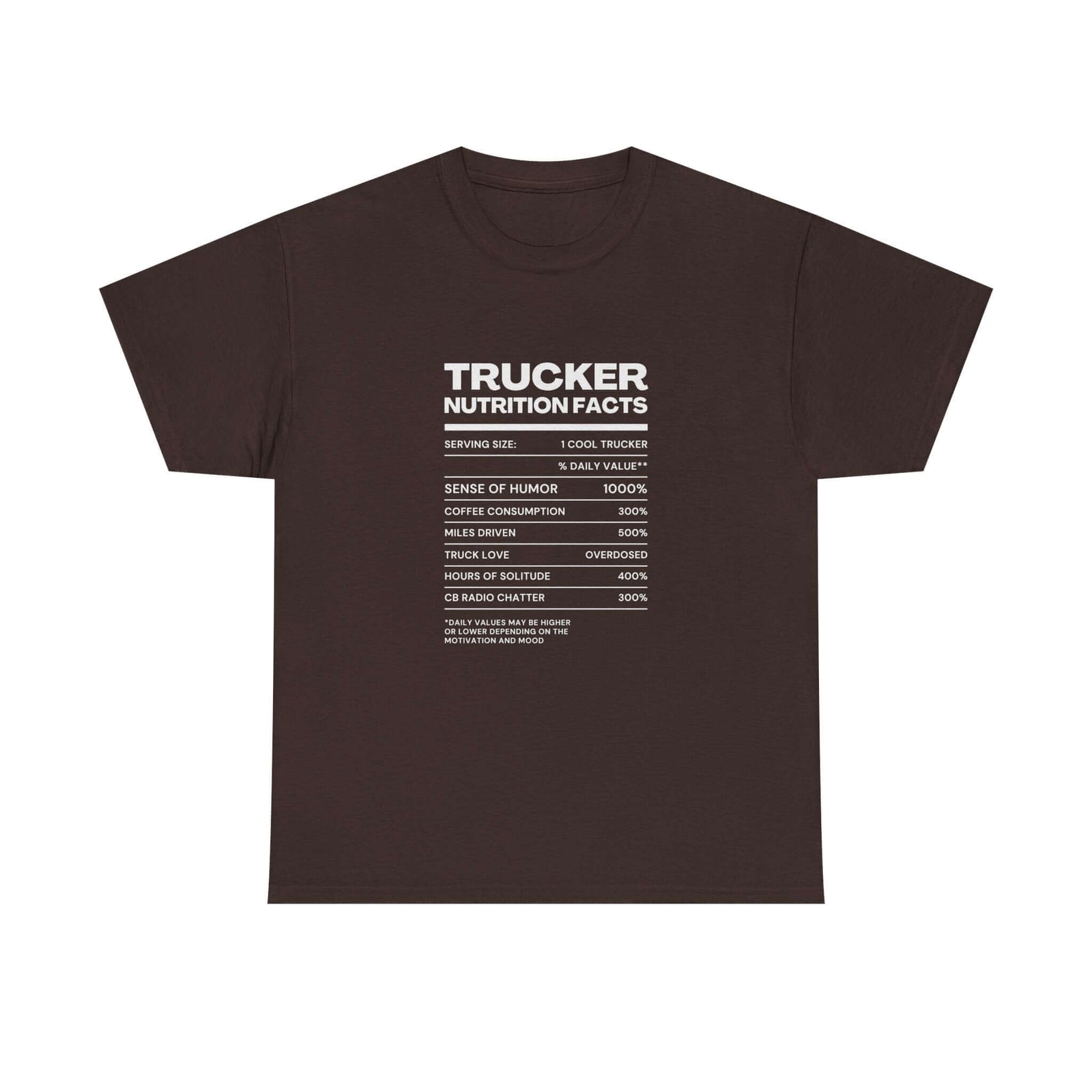 Trucker Nutrition Facts T-Shirt tee - funny gift for car guys