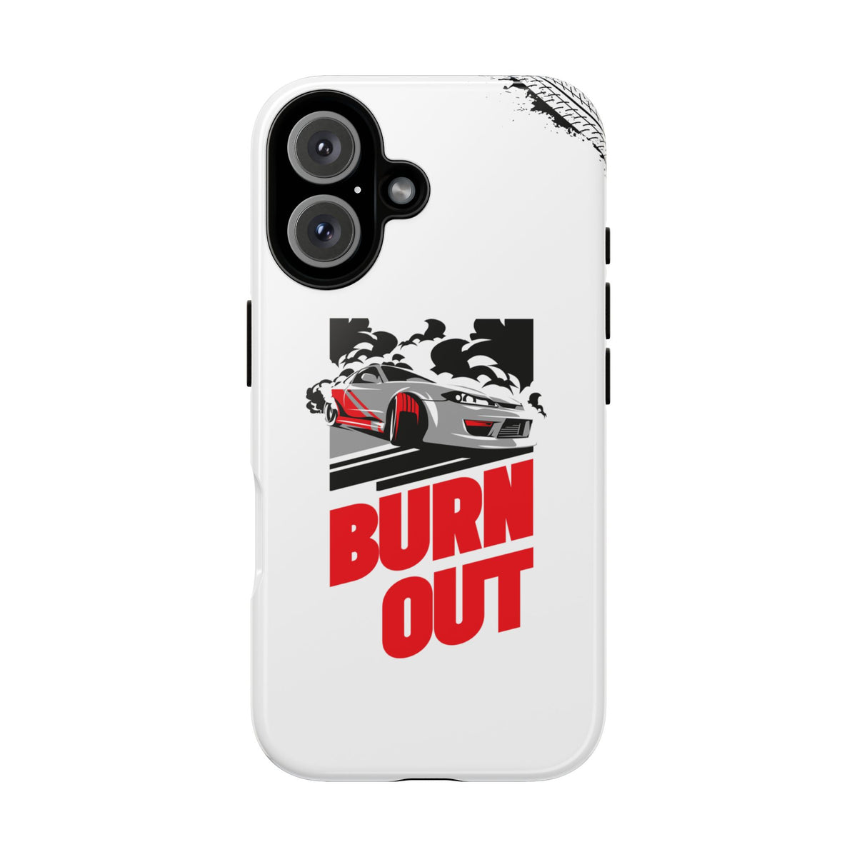 JDM Burnout Tough Car Phone Case - iPhone 16, glossy, front view