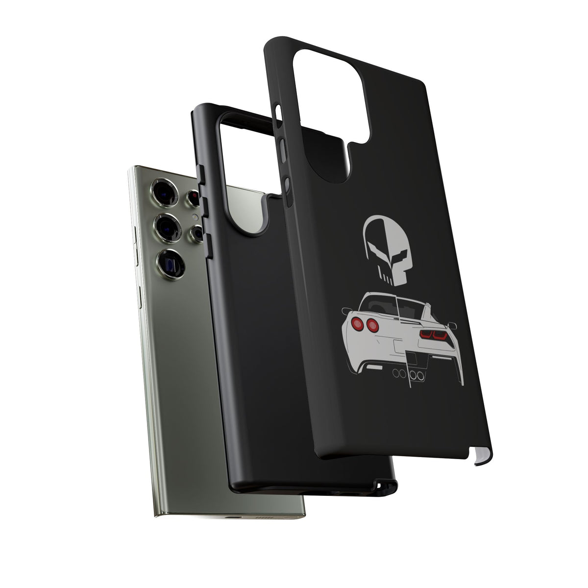 Corvette Punisher Skull Tough Phone Case | Muscle Car Guy Gift