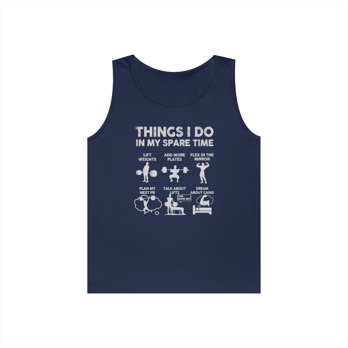 Gym Tank Top for Men, Funny Weightlifting Spare Time Sleeveless Shirt, Workout Lifting Gift, Bodybuilder Singlet