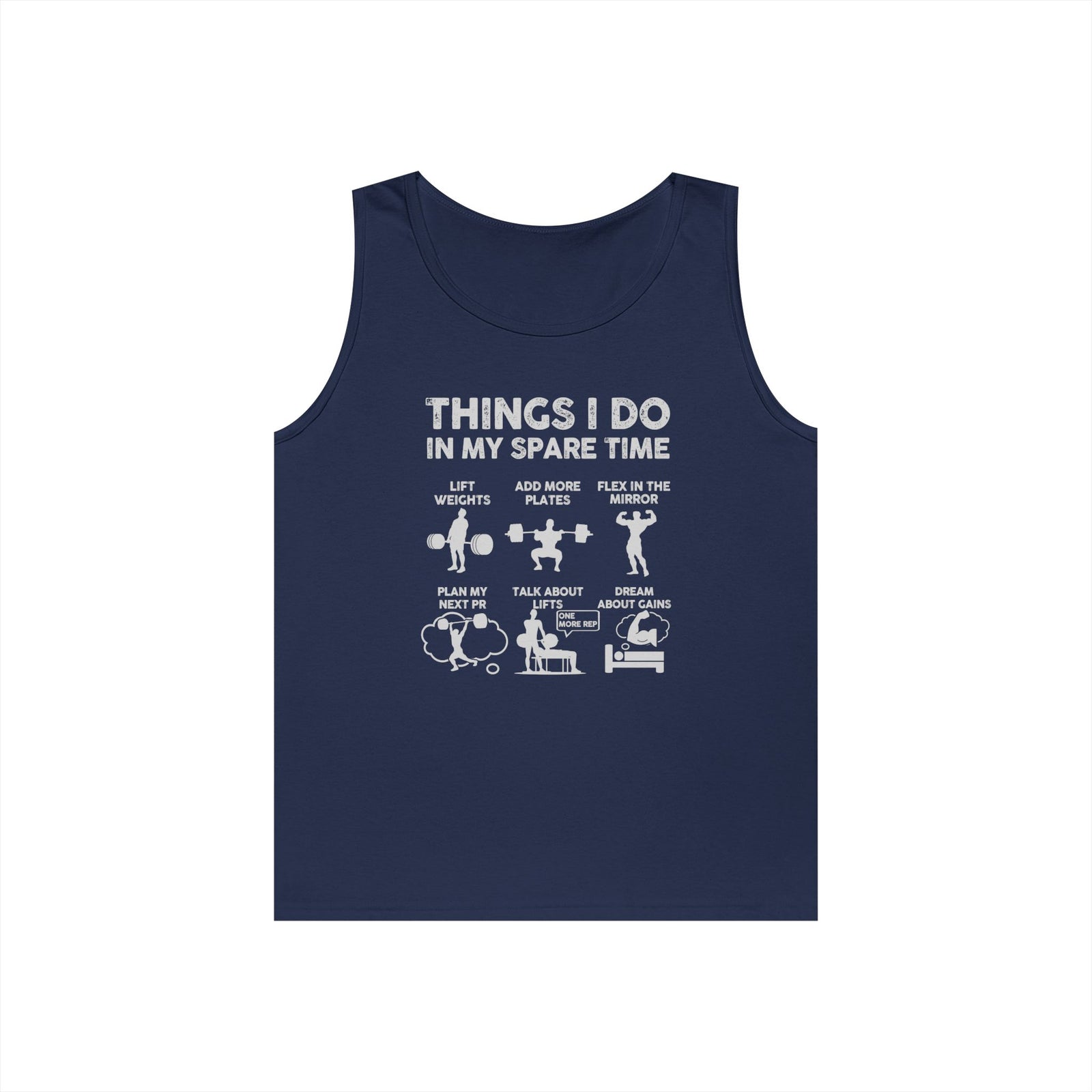 Gym Tank Top for Men, Funny Weightlifting Spare Time Sleeveless Shirt, Workout Lifting Gift, Bodybuilder Singlet