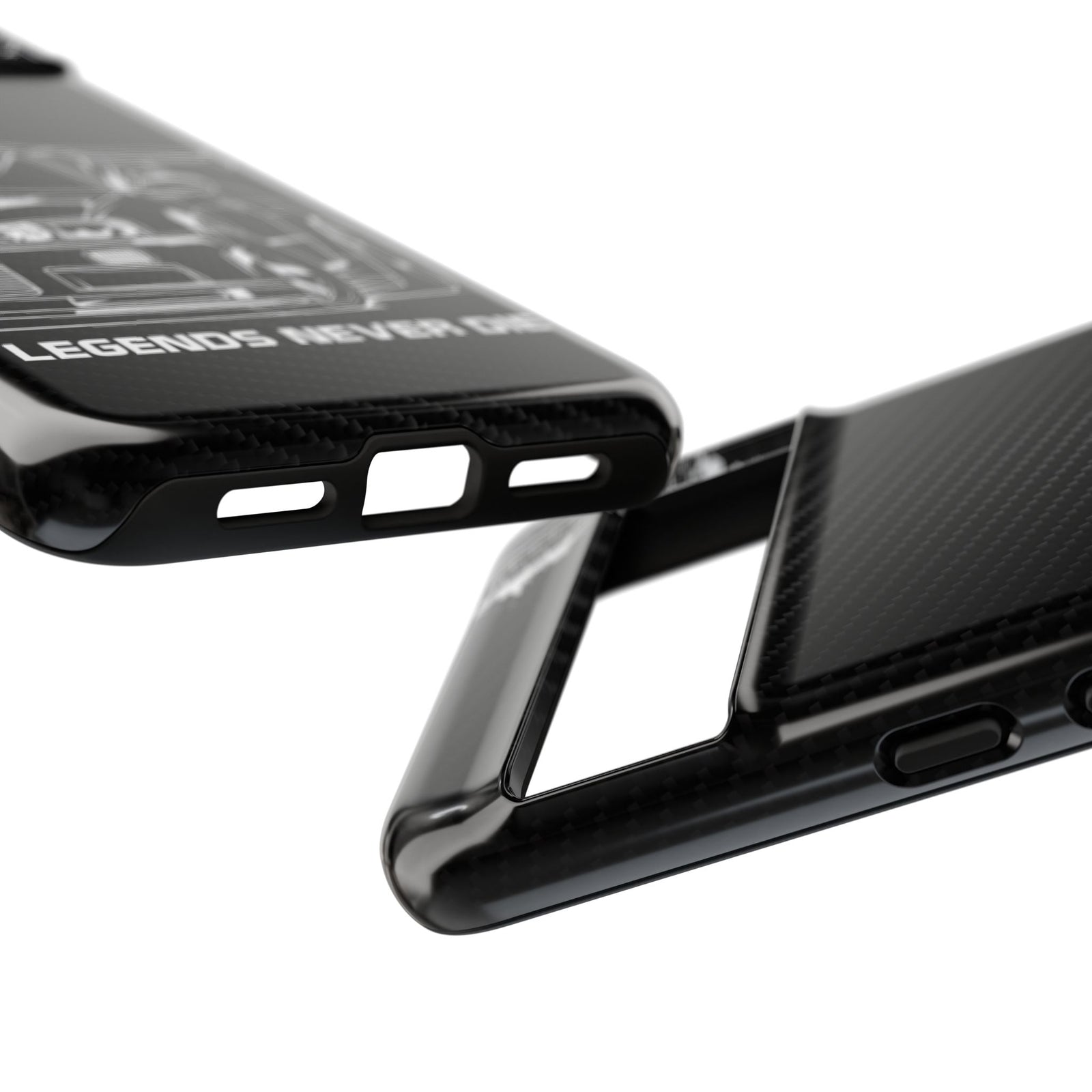 JDM Legends Never Die Tough Phone Case - Google Pixel 8 Pro, glossy, edge and port close-up