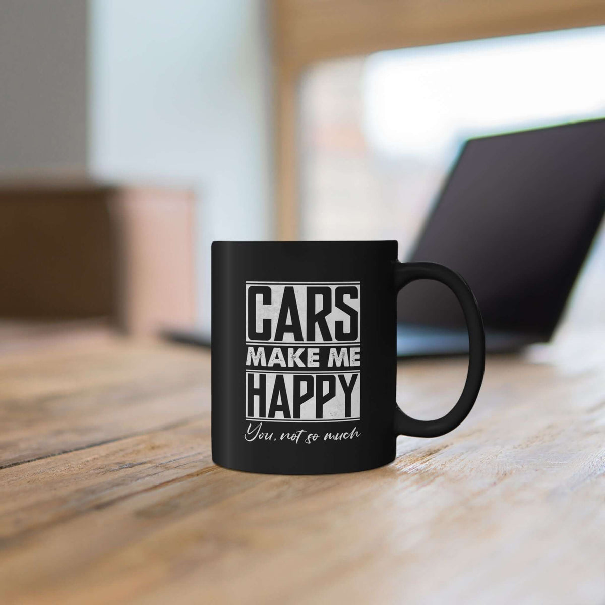 Cars Make Me Happy You Not So Much Mug mug back view - car enthusiast gift