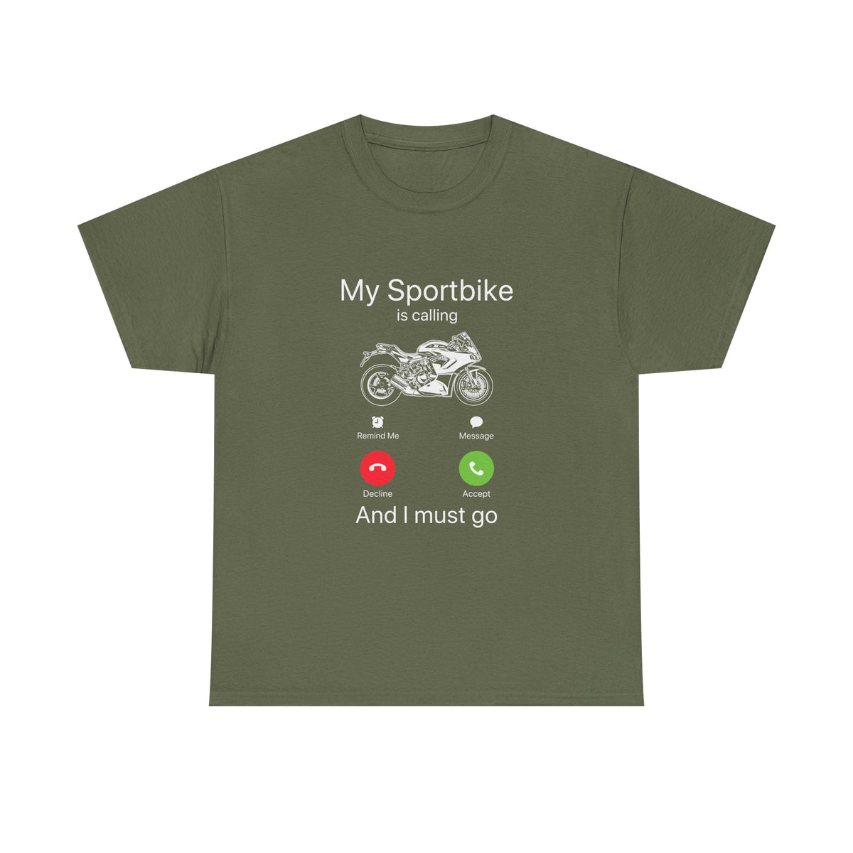 My Sportbike is Calling t-shirt - navy sportbike apparel - motorcycle rider gift