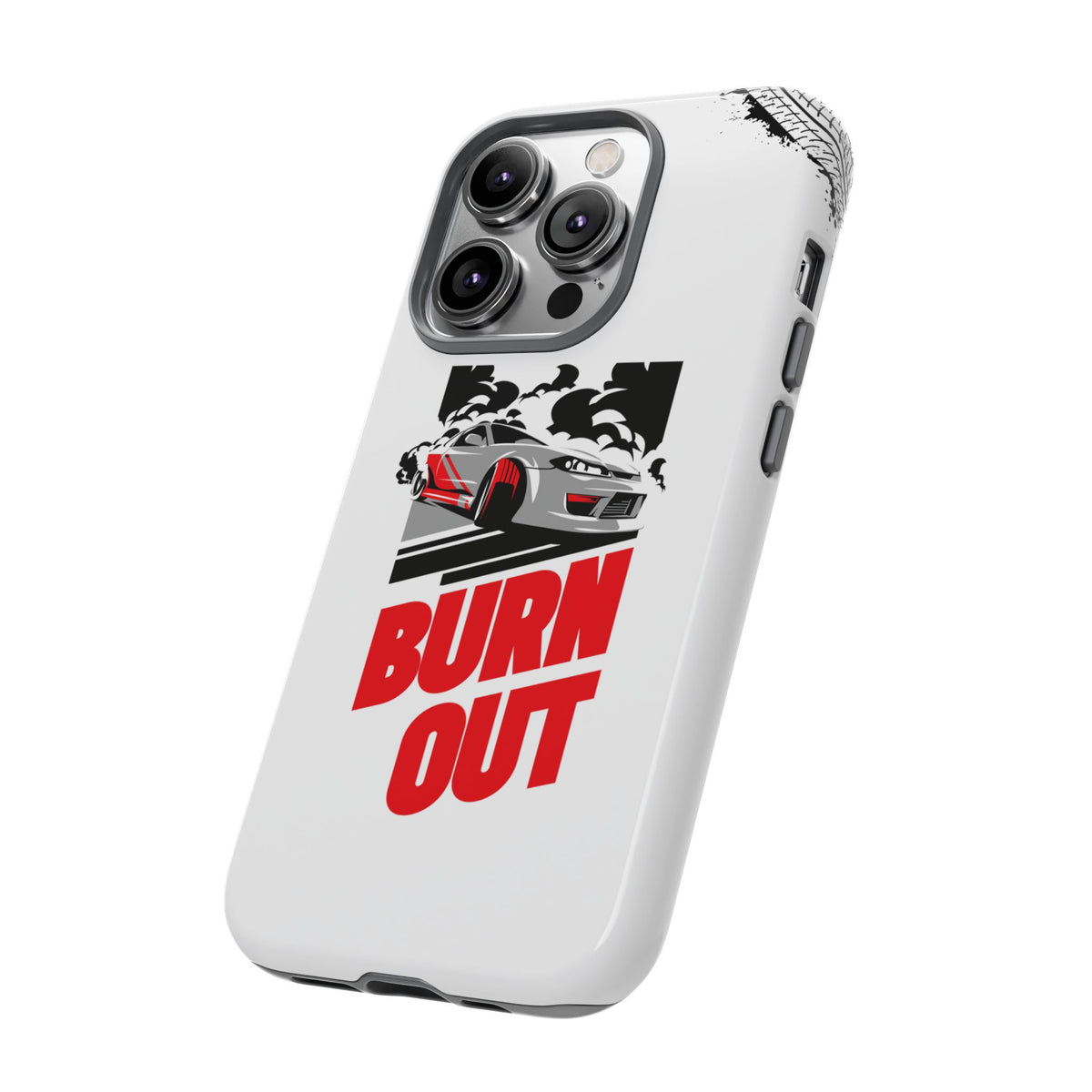 JDM Burnout Tough Car Phone Case - iPhone 14 Pro, glossy, side view