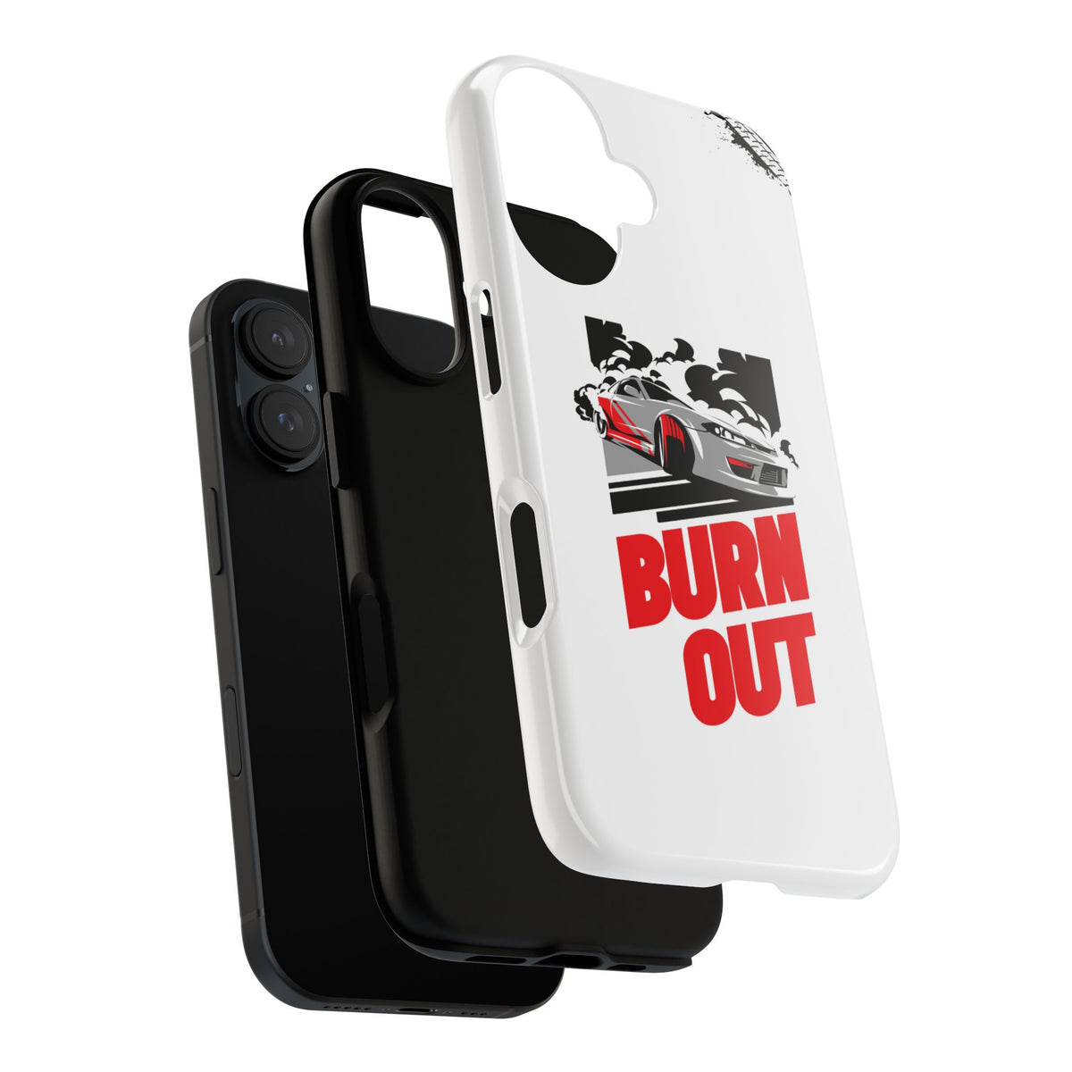 JDM Burnout Tough Car Phone Case - iPhone 16, glossy, dual-layer protection