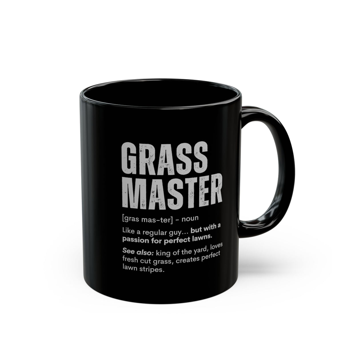 Grass Master definition mug - lawn care humor design - funny gift for lawn enthusiast