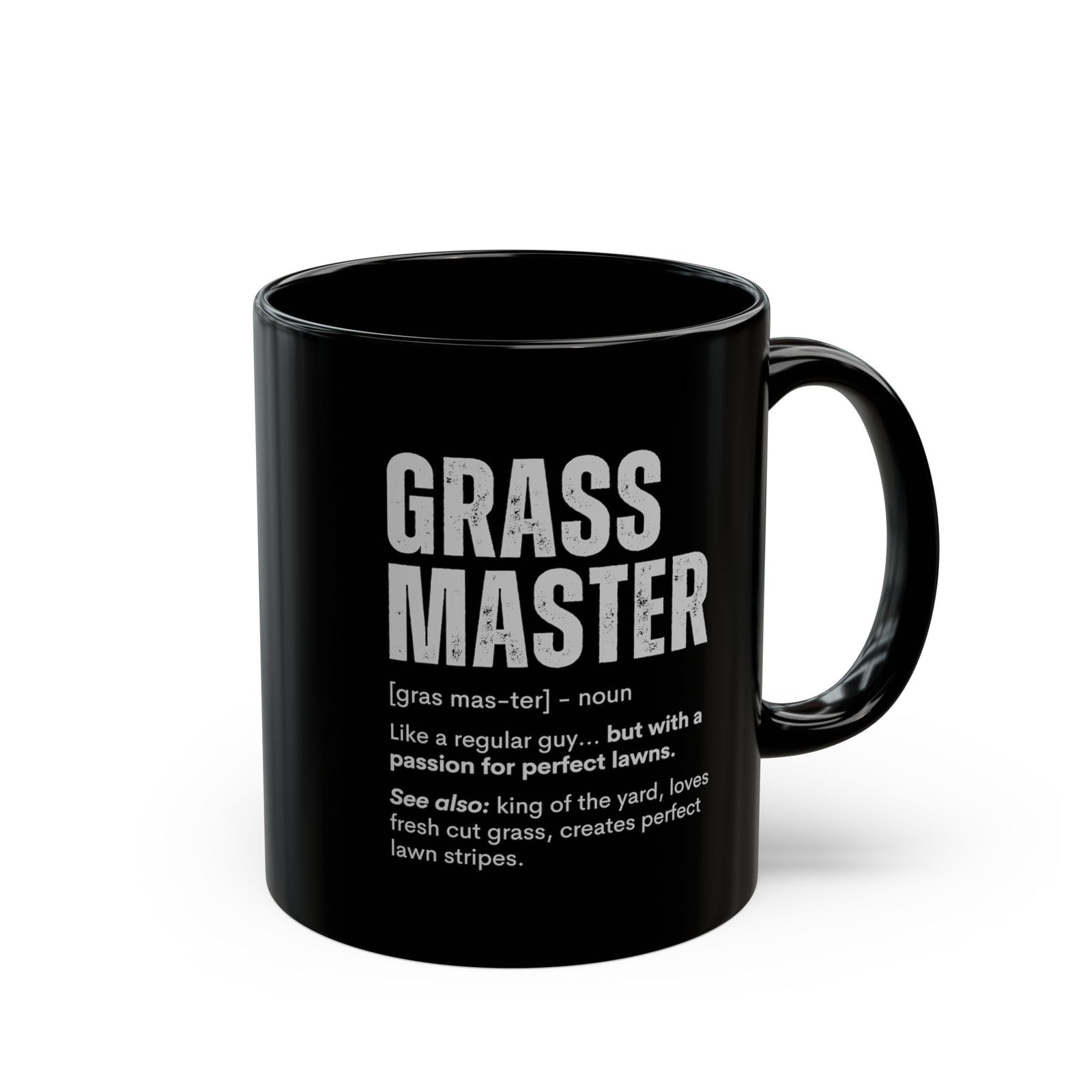 Grass Master definition mug - lawn care humor design - funny gift for lawn enthusiast