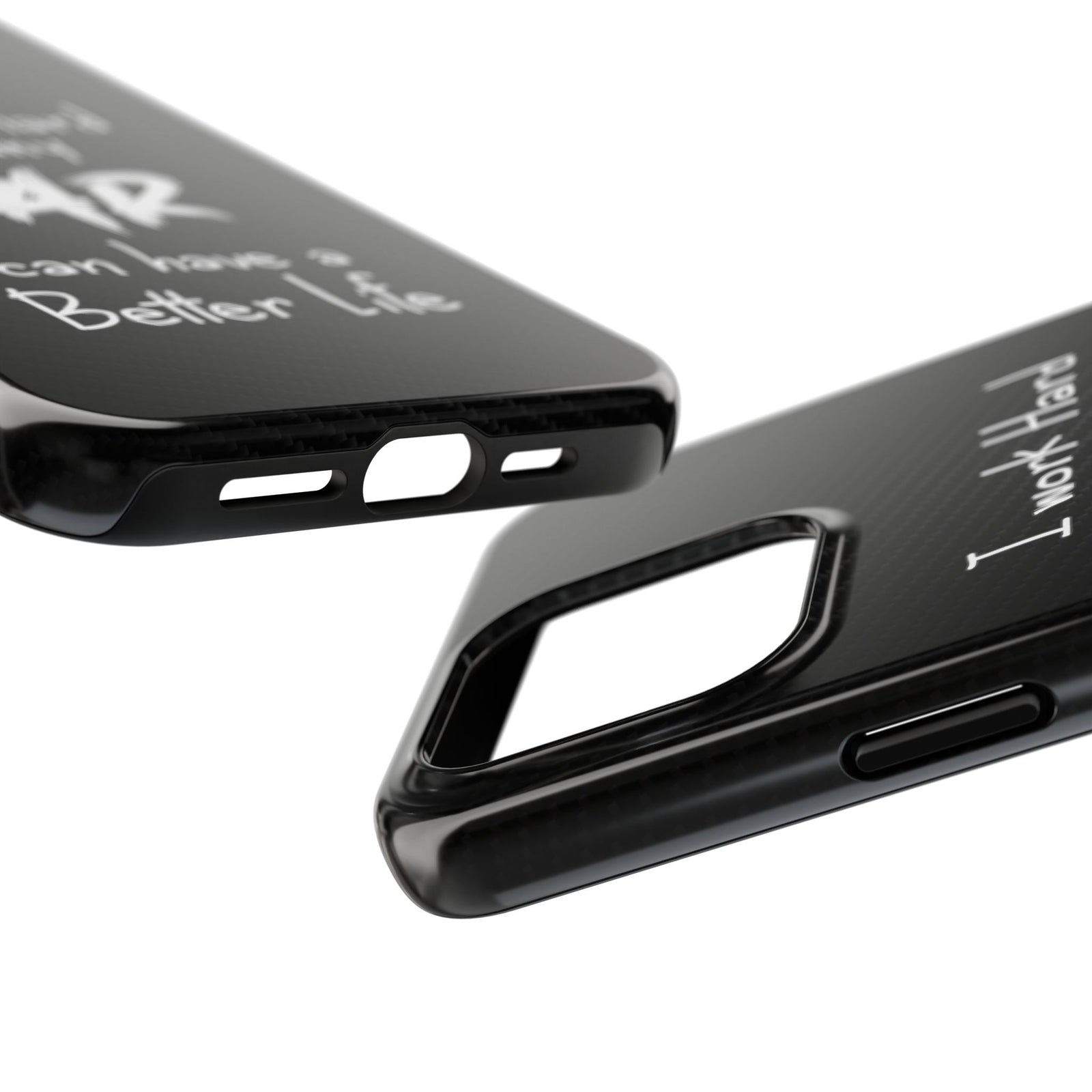 Working Hard For My Car Tough Phone Case - iPhone 15 Pro Max, edge and port close-up
