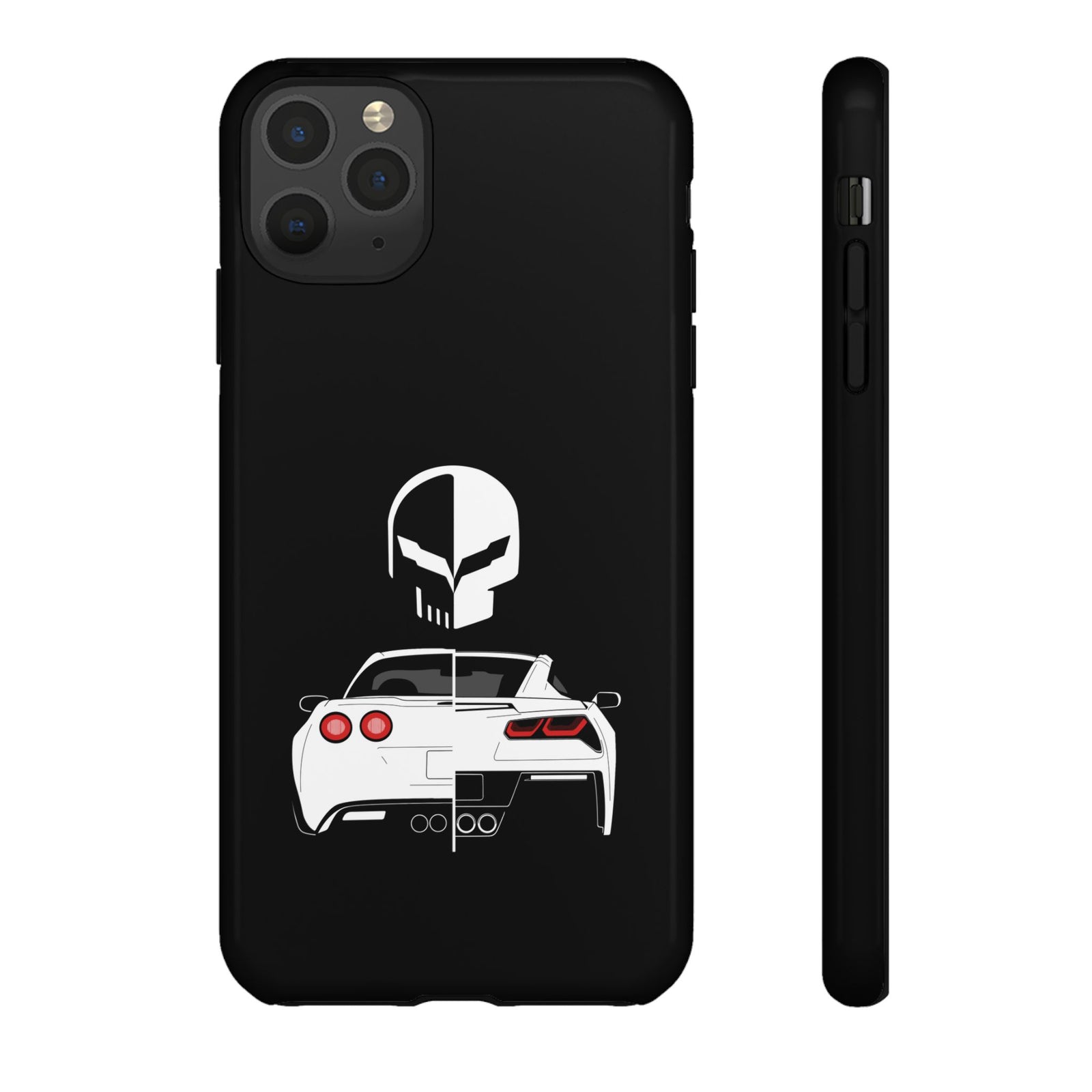 Corvette Punisher Skull Tough Phone Case | Muscle Car Guy Gift