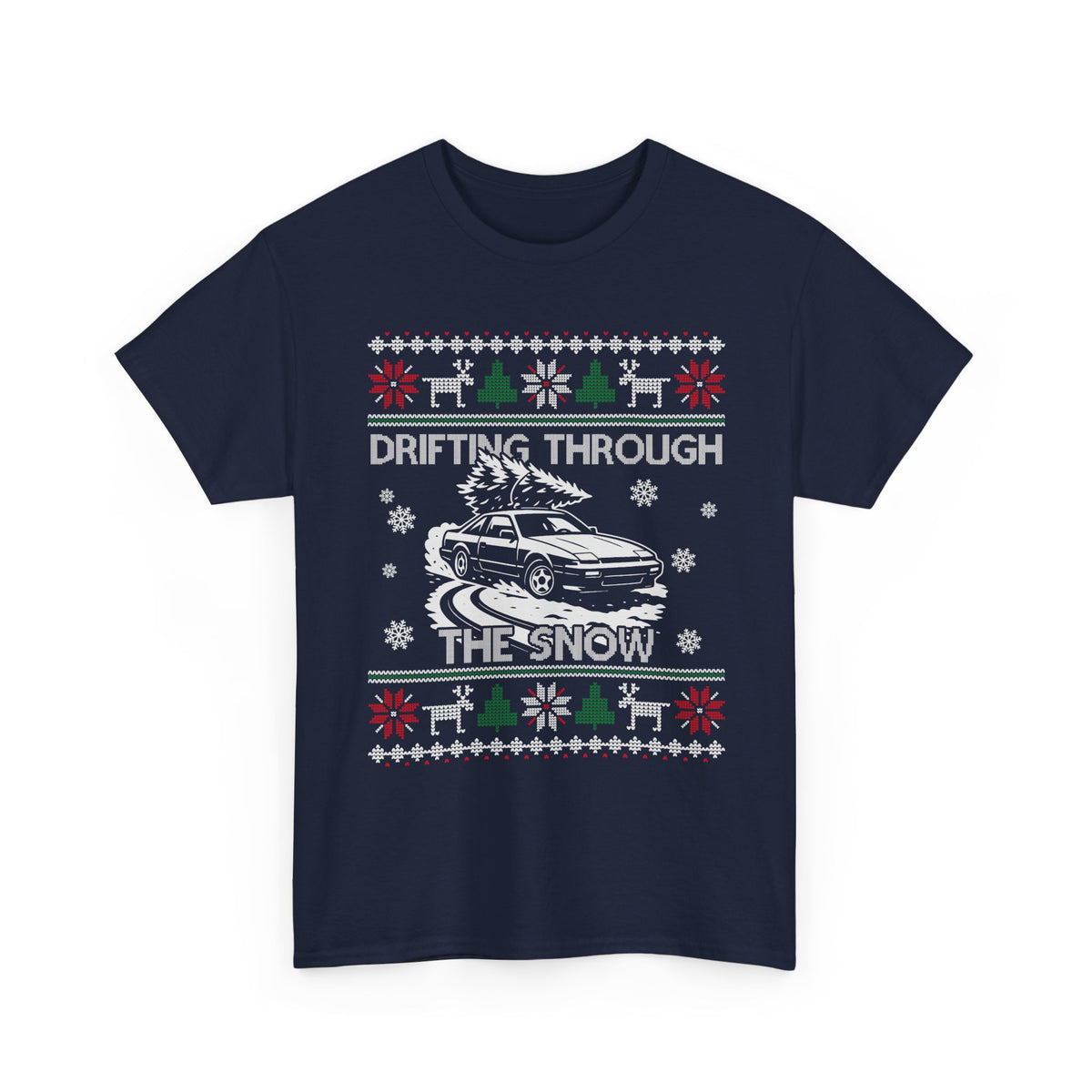 Drifting Through the Snow Ugly Christmas Shirt, Holiday Gift Tee, Christmas Party, JDM Drift Car Guy T-Shirt
