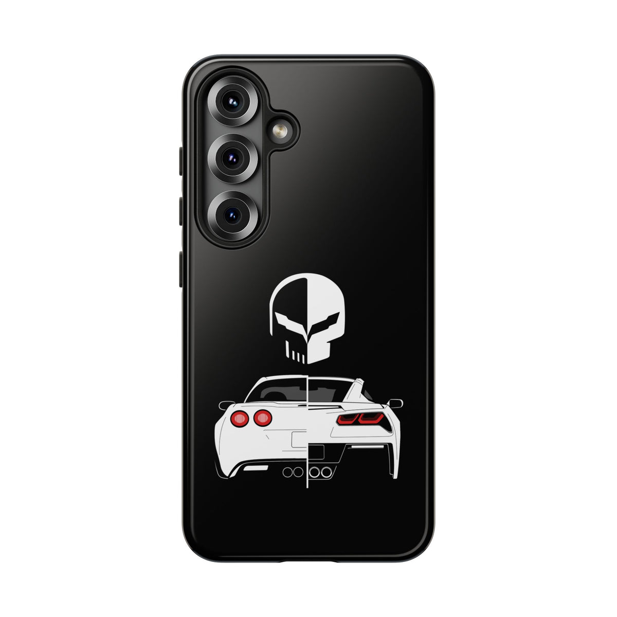 Corvette Punisher Skull Tough Phone Case | Muscle Car Guy Gift