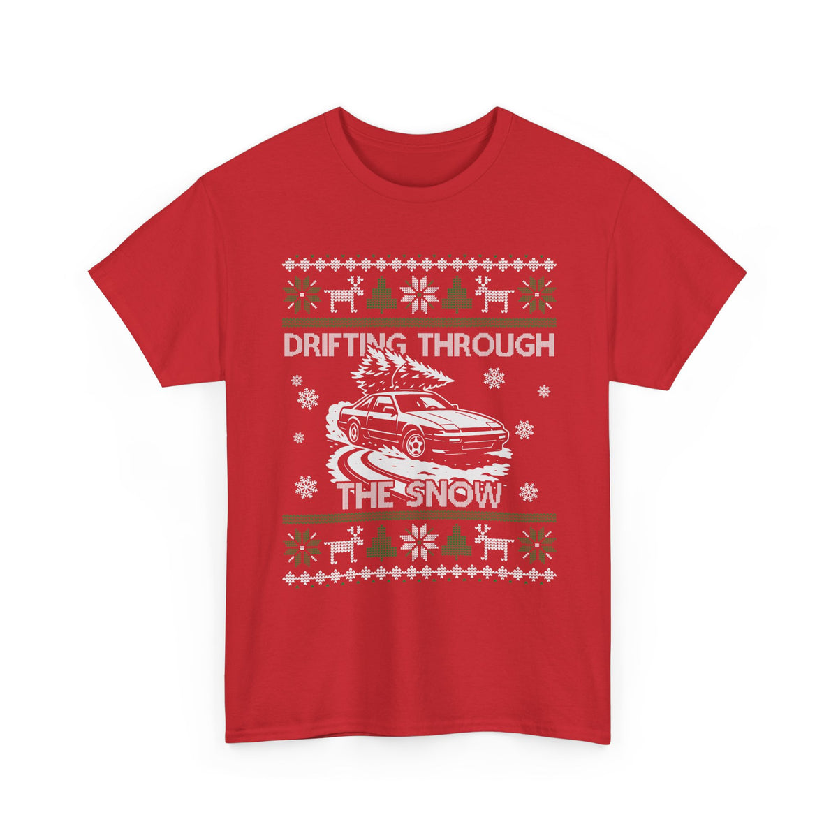Drifting Through the Snow Ugly Christmas Shirt, Holiday Gift Tee, Christmas Party, JDM Drift Car Guy T-Shirt