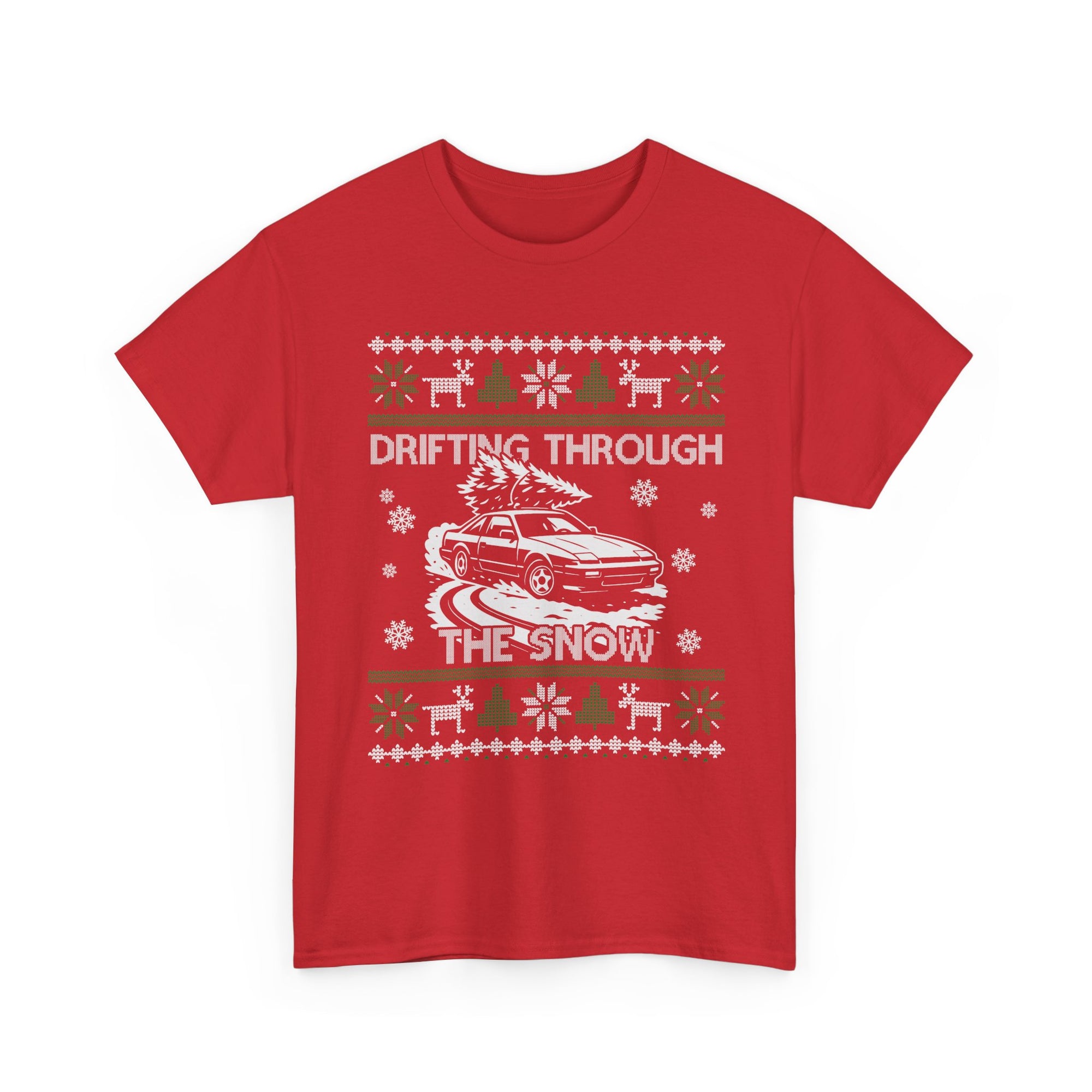 Drifting Through the Snow Ugly Christmas Shirt, Holiday Gift Tee, Christmas Party, JDM Drift Car Guy T-Shirt