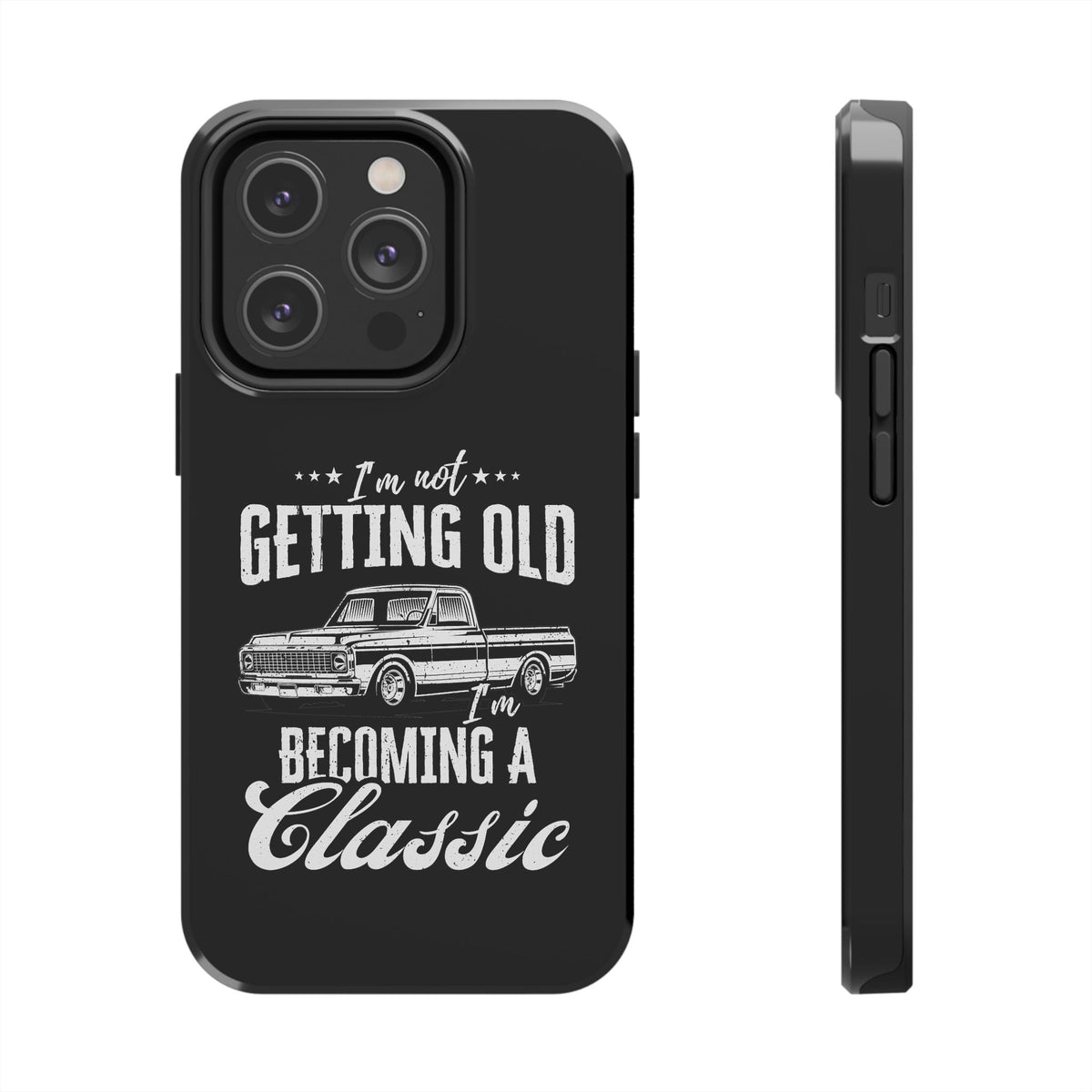 I'm Not Getting Old I'm Becoming a Classic Phone Case shirt detail - petrolhead gift tee