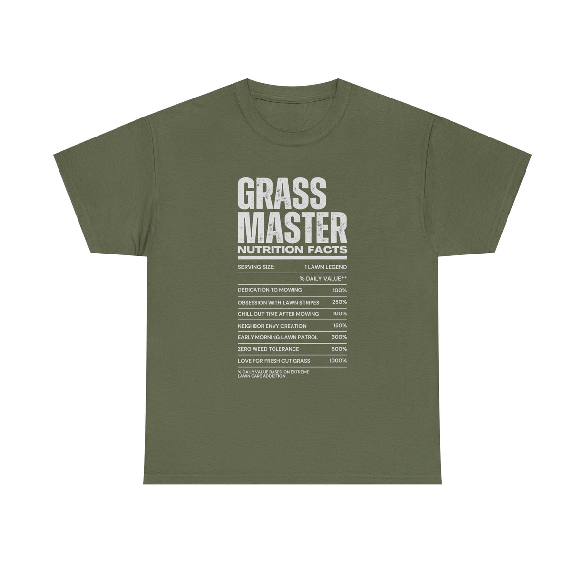 Grass Master Nutrition Facts shirt - funny mowing tee
